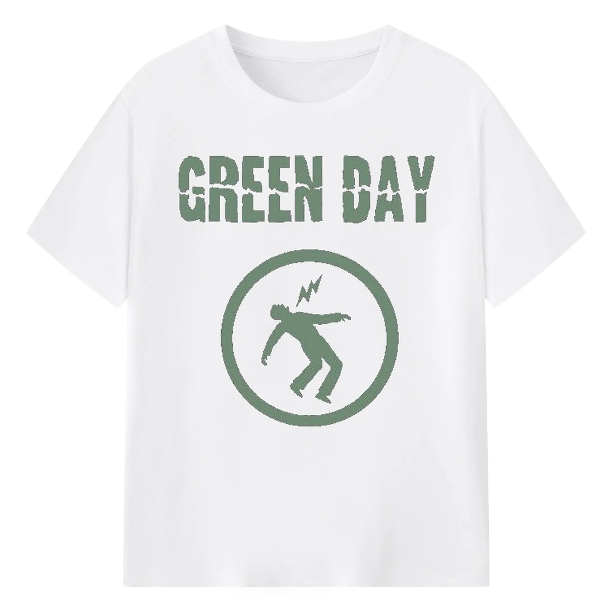 Green Day Punk Rock Lightning Figure DIY Shirt - 180g Cotton T-Shirt With Front Heat Transfer Print – Soft, Lightweight, Fitted Design – Comfortable Casual Wear For Sports & Everyday Use