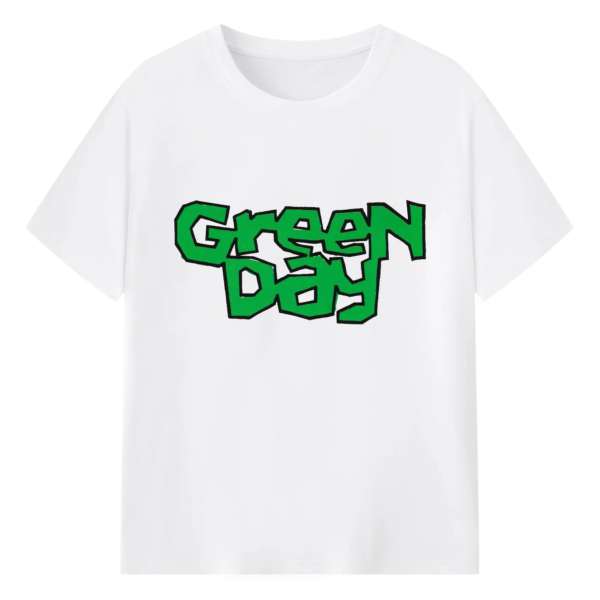 Green Day Graffiti Style DIY  Shirt - 180g Cotton T-Shirt With Front Heat Transfer Print – Soft, Lightweight, Fitted Design – Comfortable Casual Wear For Sports & Everyday Use