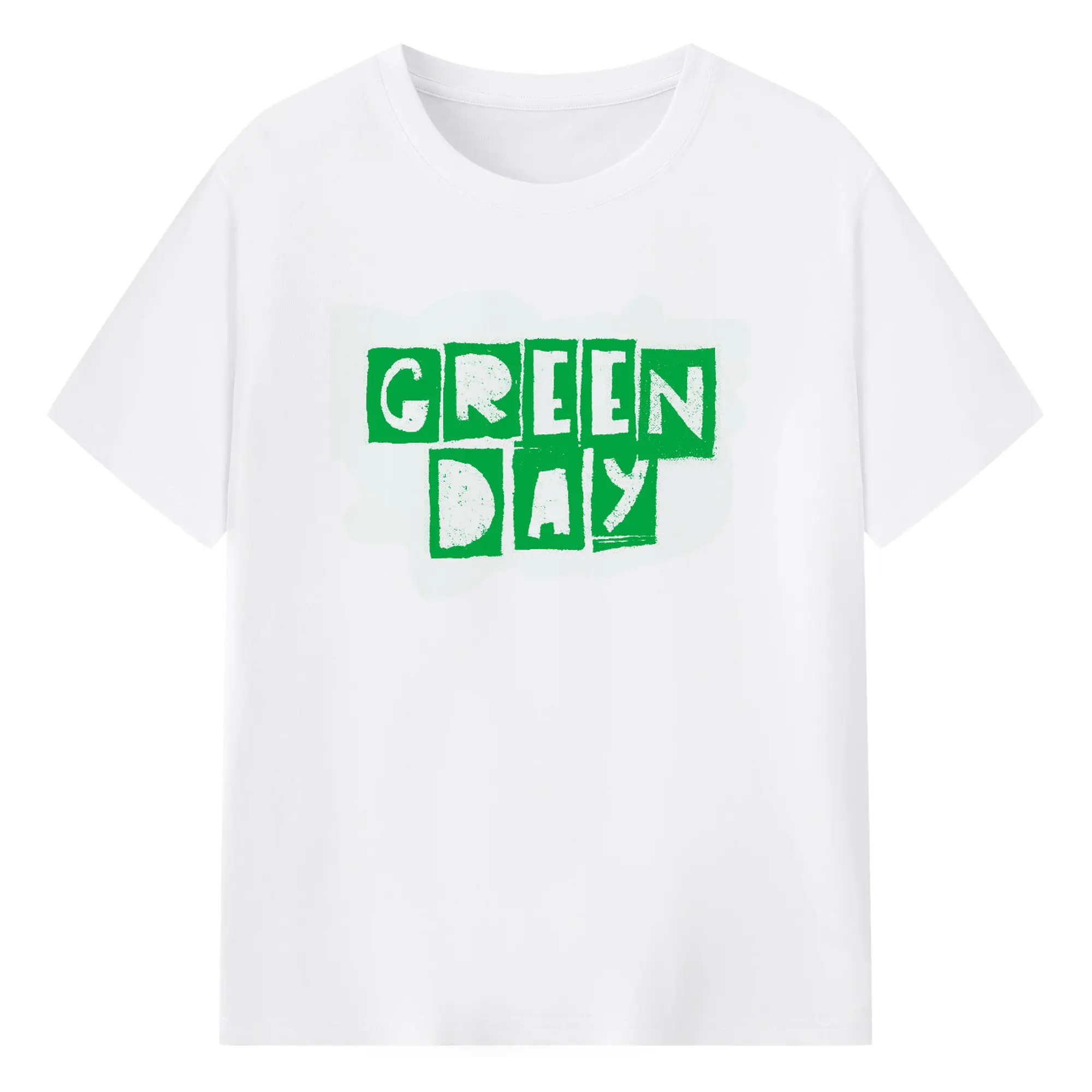Vintage Green Day Logo DIY Shirt - 180g Cotton T-Shirt With Front Heat Transfer Print – Soft, Lightweight, Fitted Design – Comfortable Casual Wear For Sports & Everyday Use