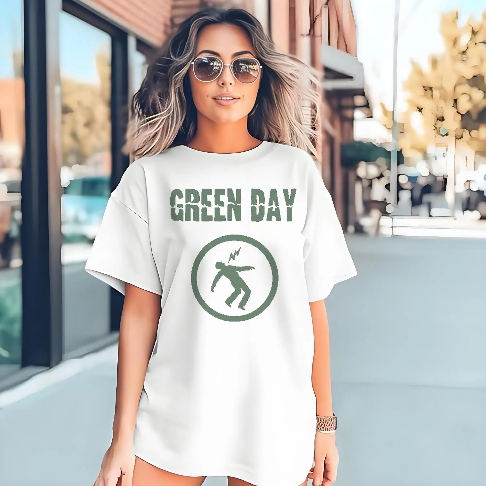 Green Day Punk Rock Lightning Figure DIY Shirt