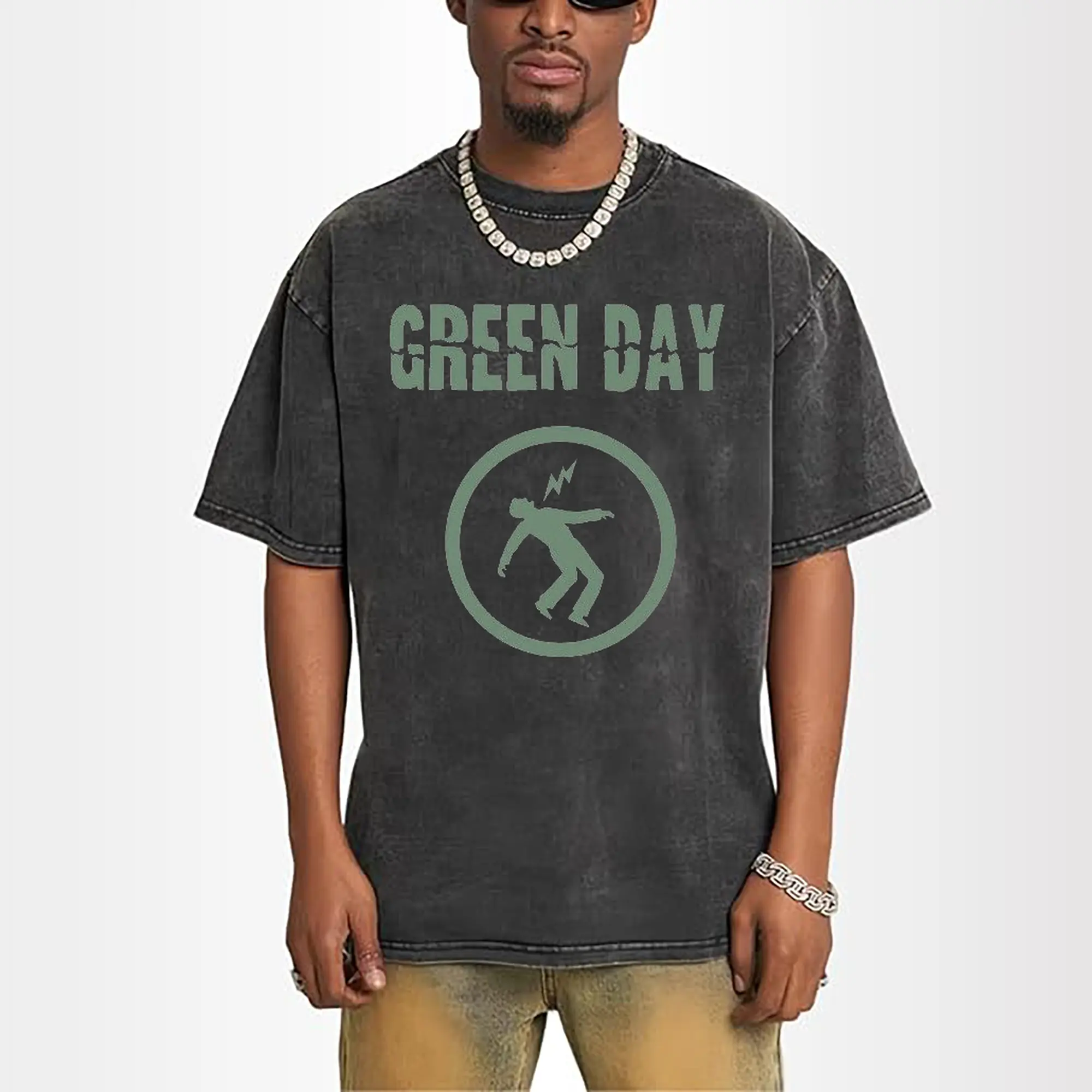 Green Day Punk Rock Lightning Figure DIY Shirt