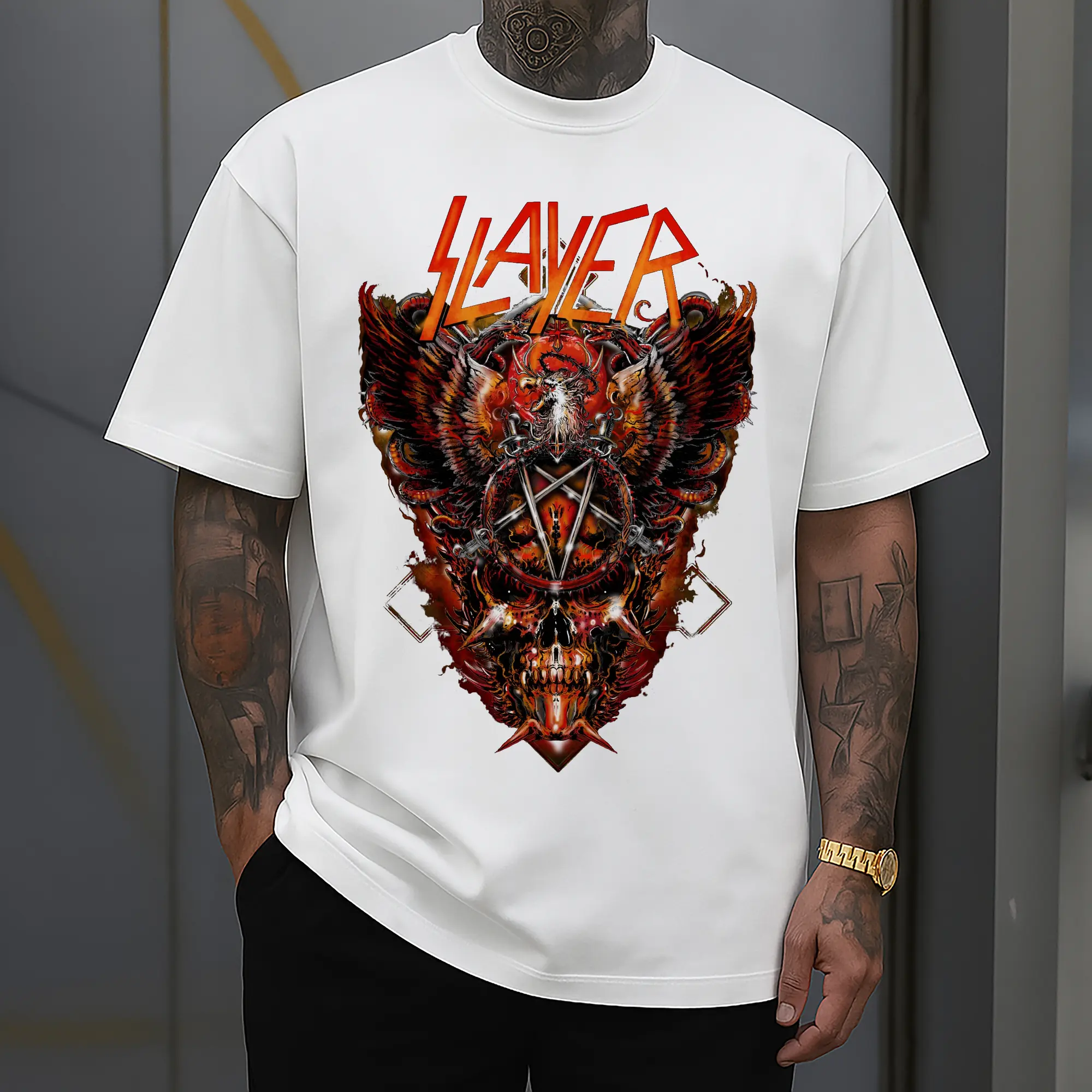 Slayer Thrash Metal Dark Pentagram DIY Shirt