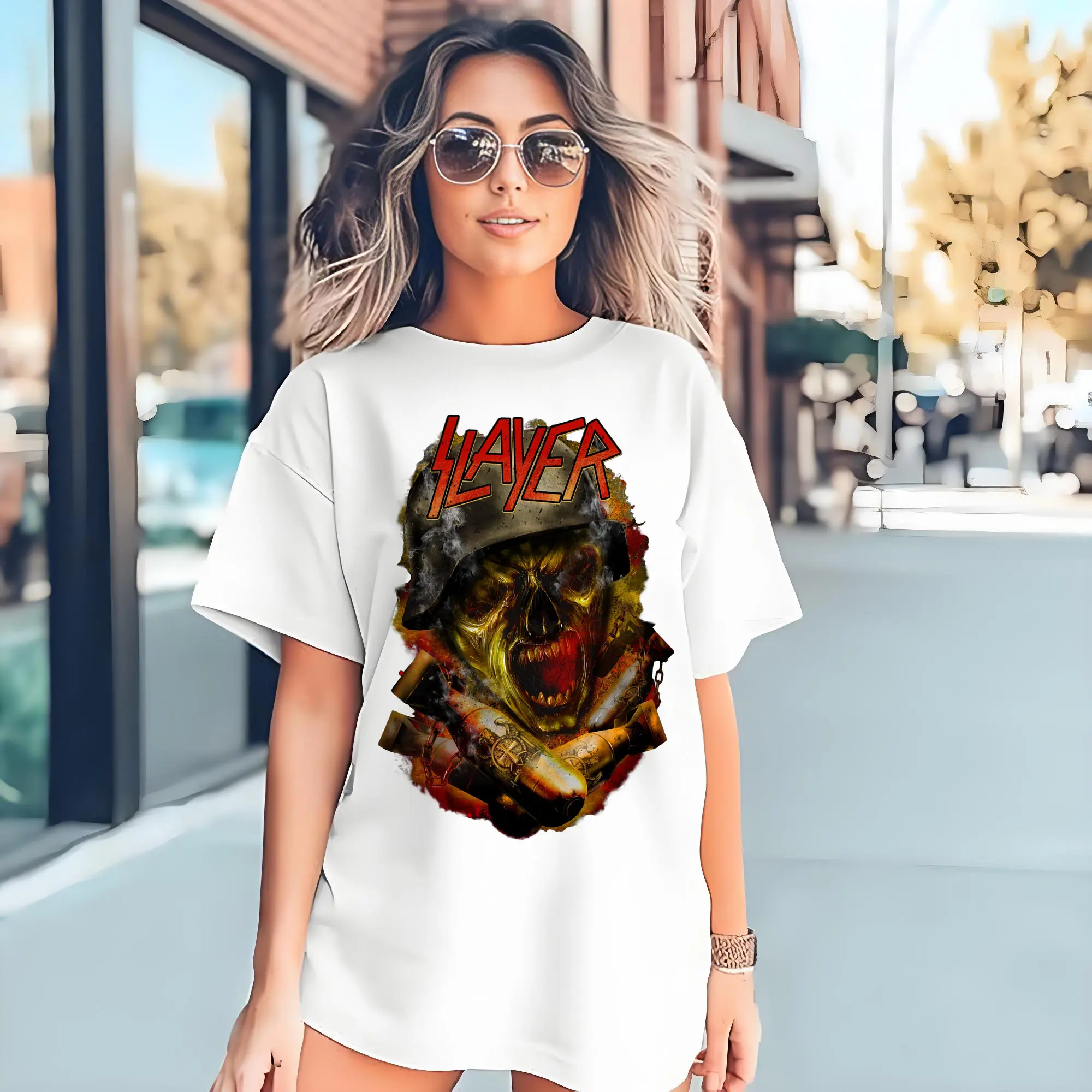 Slayer Thrash Metal War Skull DIY Shirt