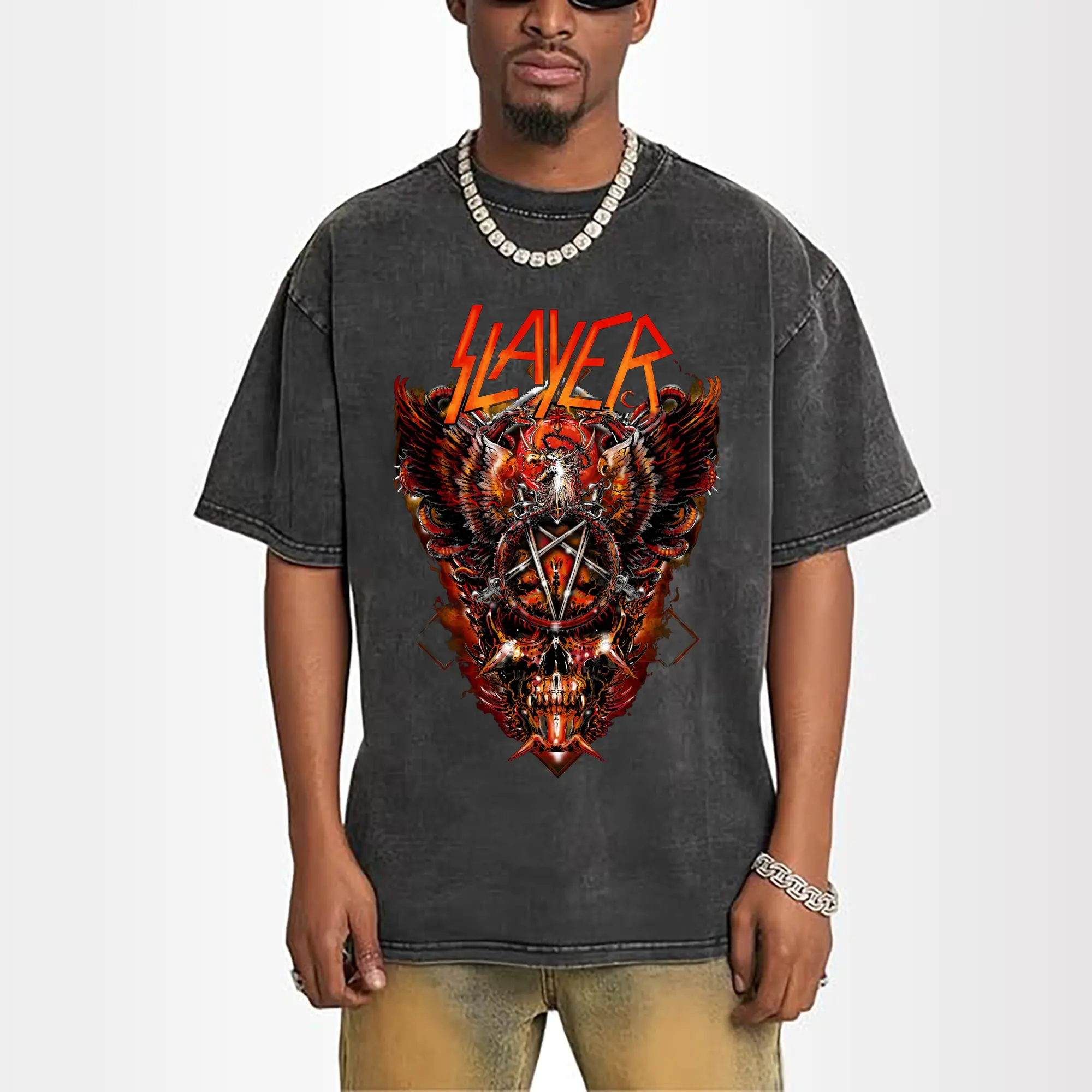 Slayer Thrash Metal Dark Pentagram DIY Shirt