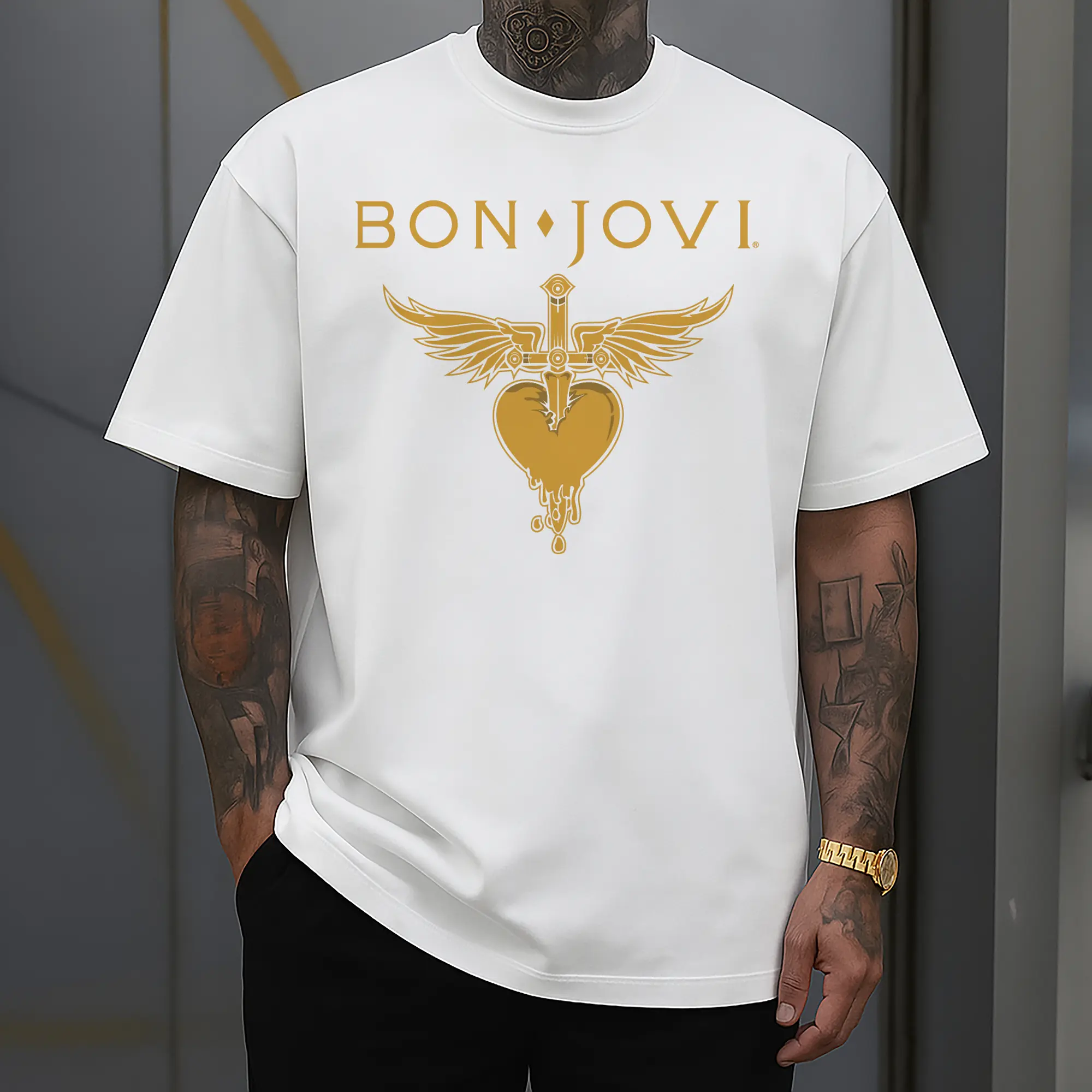 Bon Jovi Gold Rock Logo