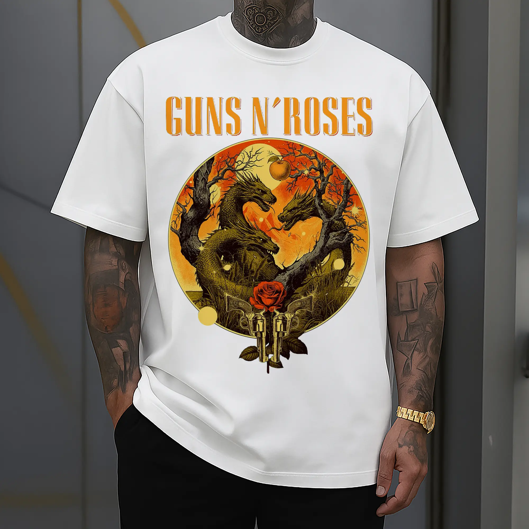 Guns N' Roses Dark Fantasy Dragon DIY Shirt