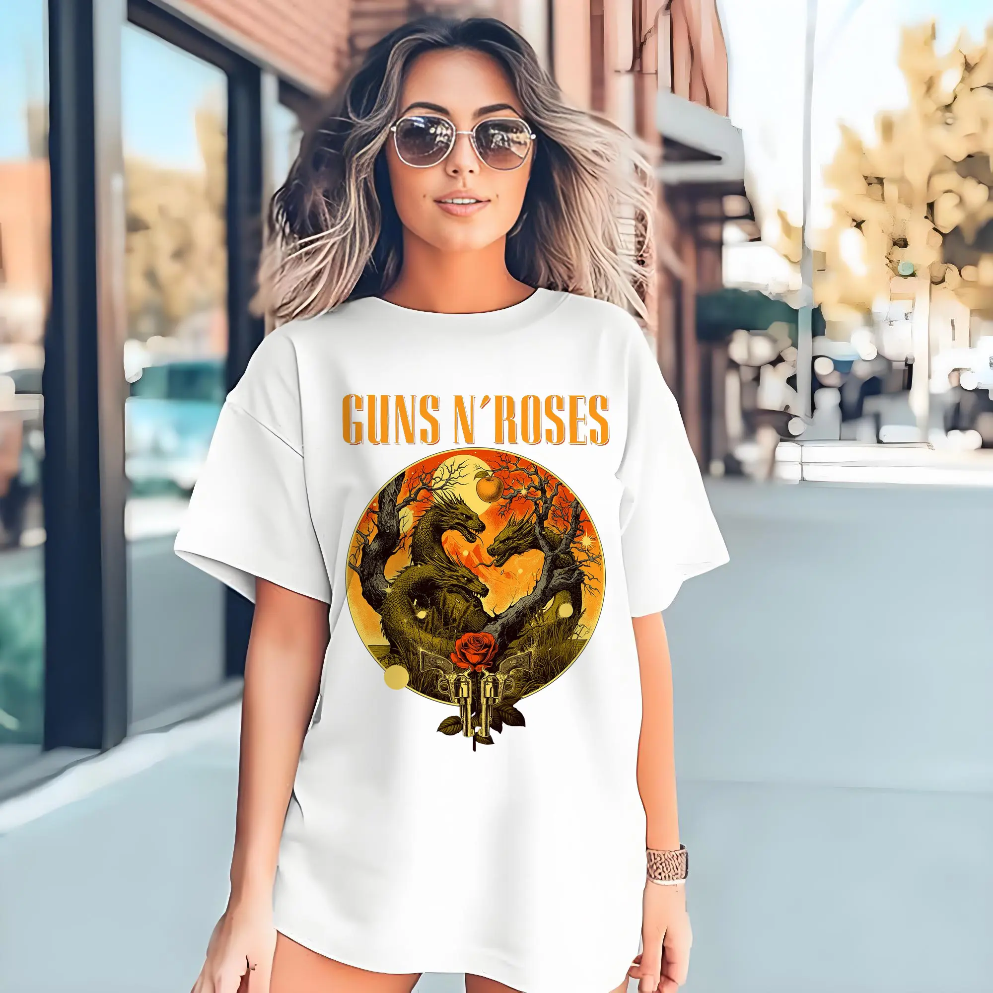 Guns N' Roses Dark Fantasy Dragon DIY Shirt