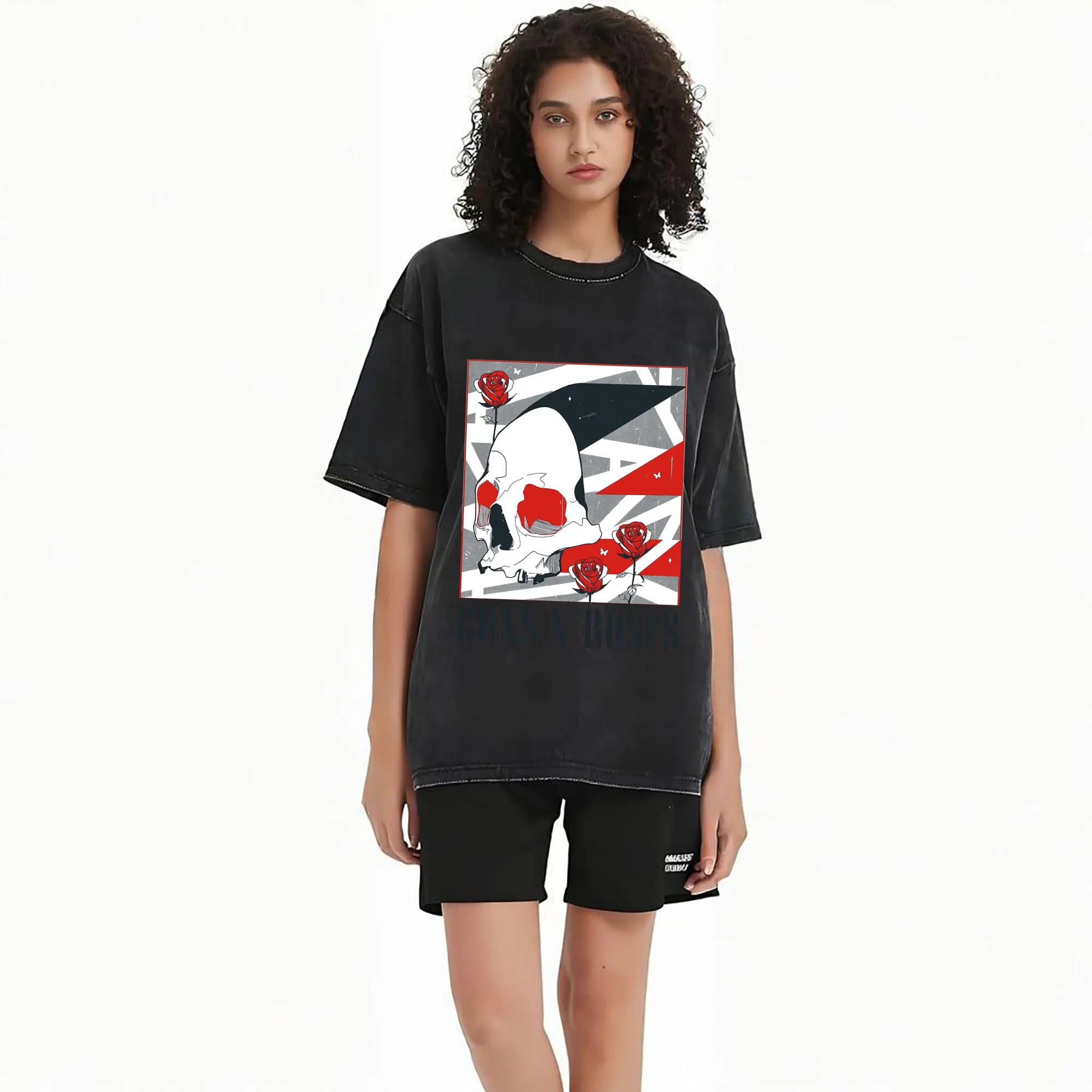 Guns N' Roses Skull Rose Rock DIY Shirt