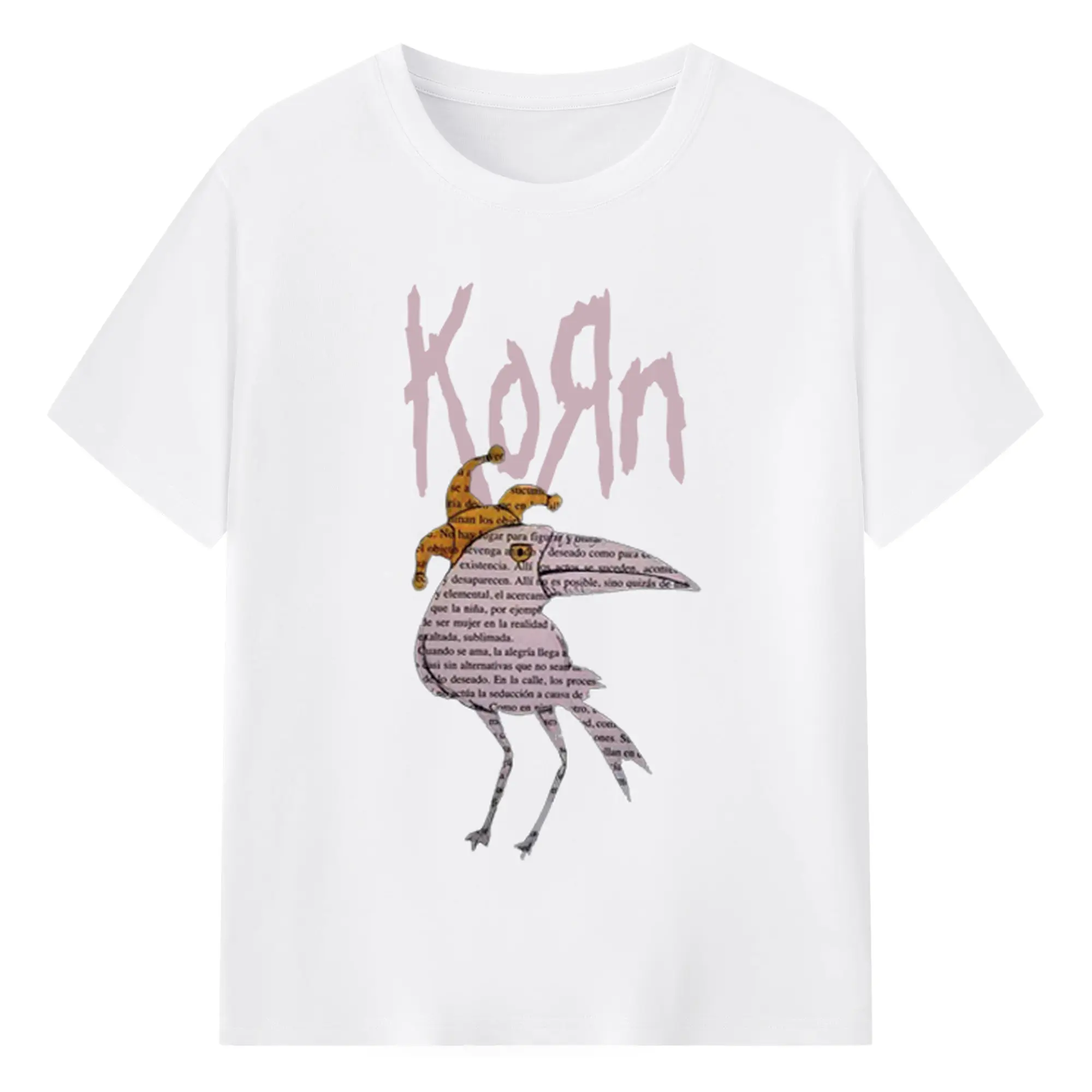 Korn Alternative Rock Art Collage DIY Shirt - 180g Cotton T-Shirt With Front Heat Transfer Print – Soft, Lightweight, Fitted Design – Comfortable Casual Wear For Sports & Everyday Use