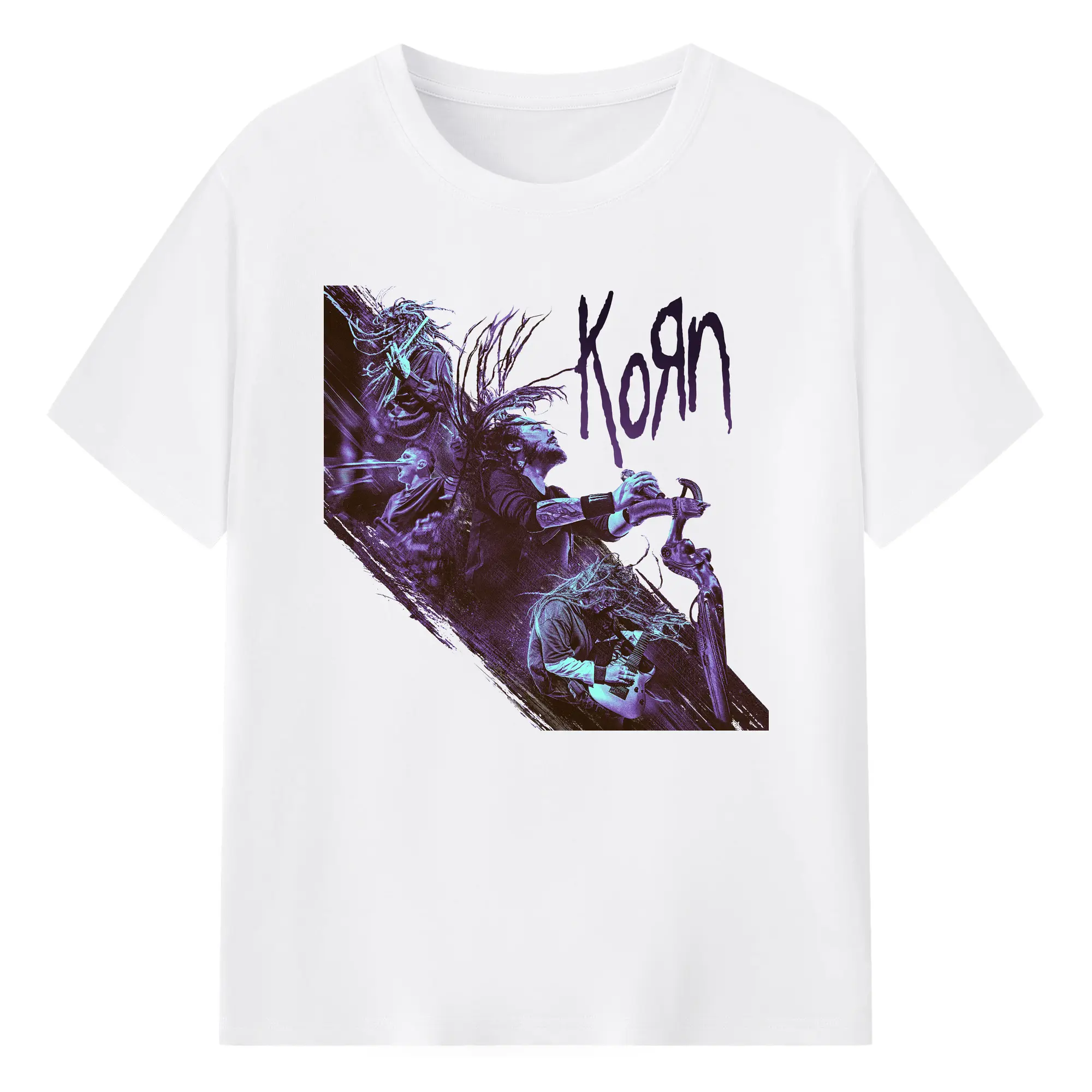Korn Nu - Metal Rock Band DIY Shirt - 180g Cotton T-Shirt With Front Heat Transfer Print – Soft, Lightweight, Fitted Design – Comfortable Casual Wear For Sports & Everyday Use