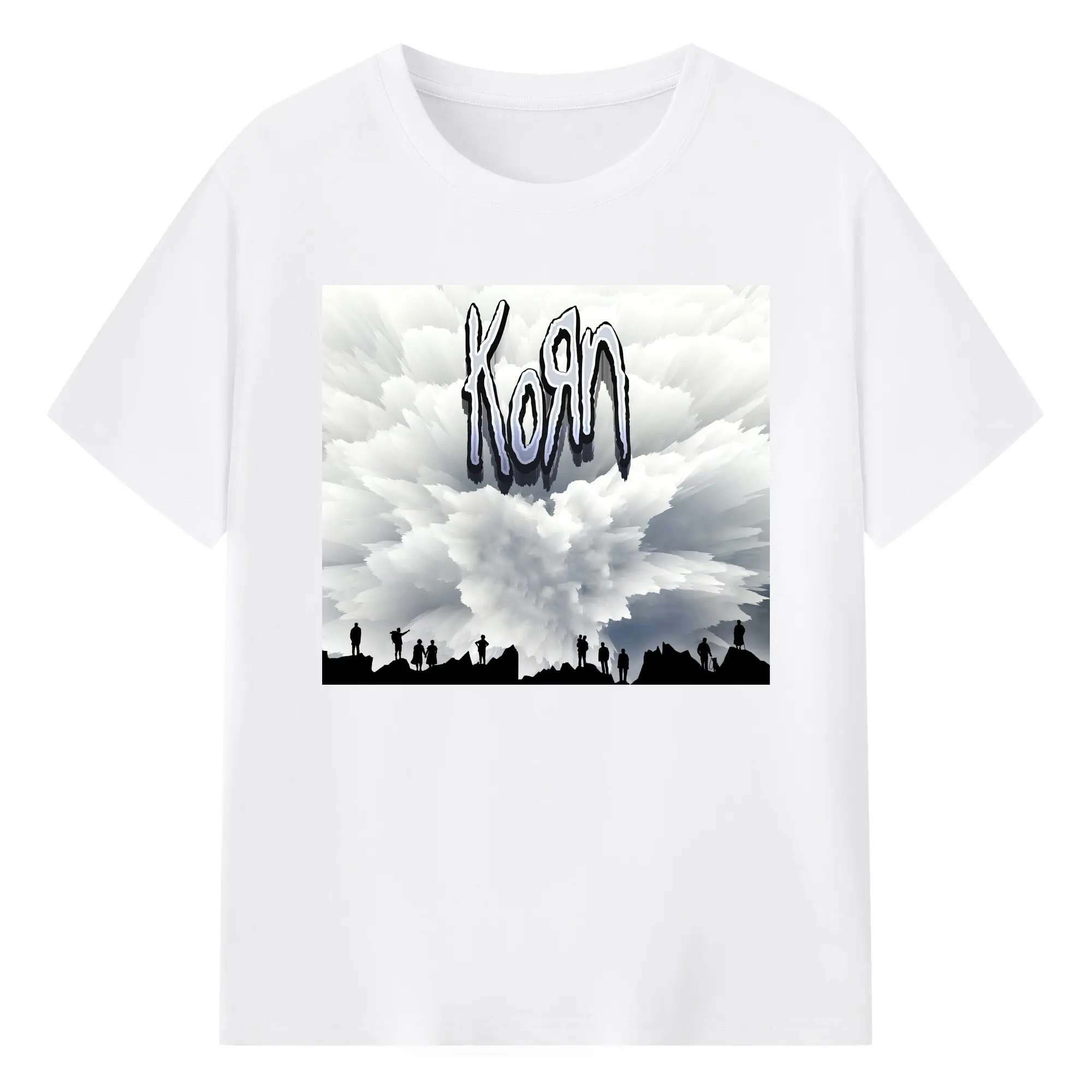 Korn Avalanche Rock Fantasy Style DIY Shirt - 180g Cotton T-Shirt With Front Heat Transfer Print – Soft, Lightweight, Fitted Design – Comfortable Casual Wear For Sports & Everyday Use