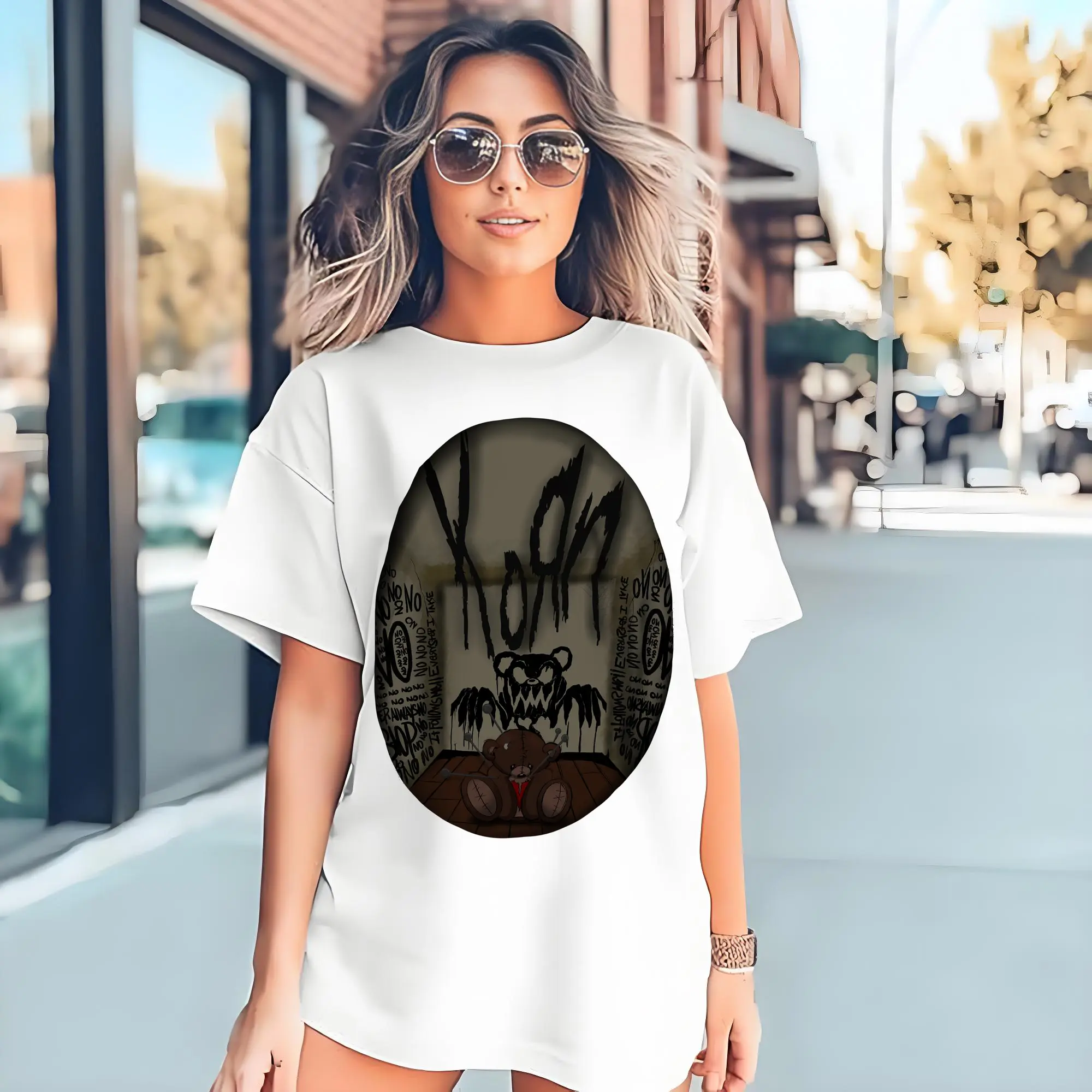 Korn Dark Horror Bear Doll Rock DIY Shirt