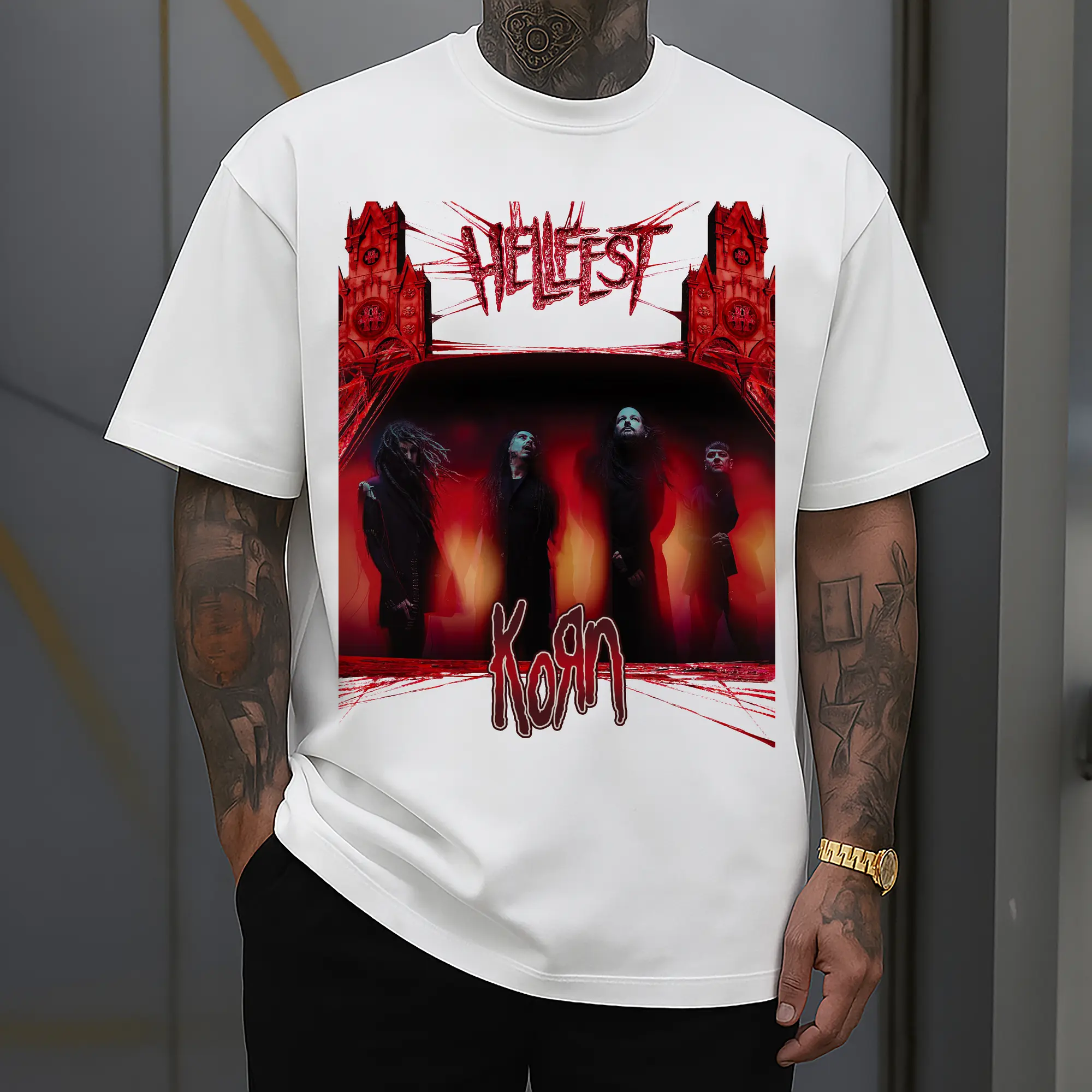 Korn Hellfest New Metal Rock DIY Sshirt-France only