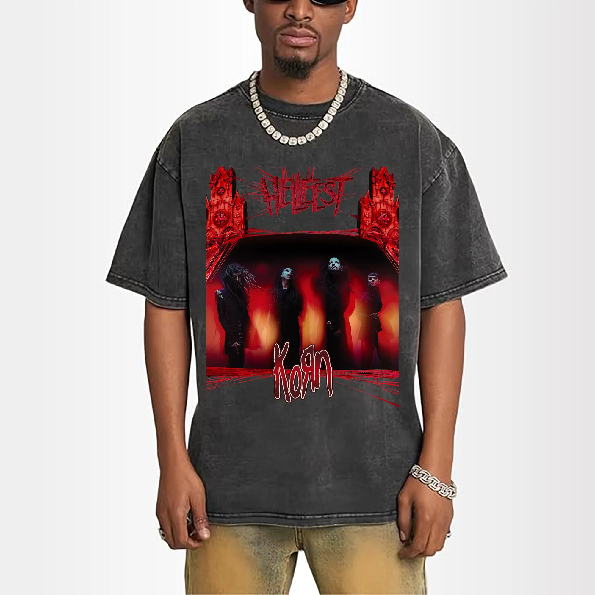 Korn Hellfest New Metal Rock DIY Sshirt-France only