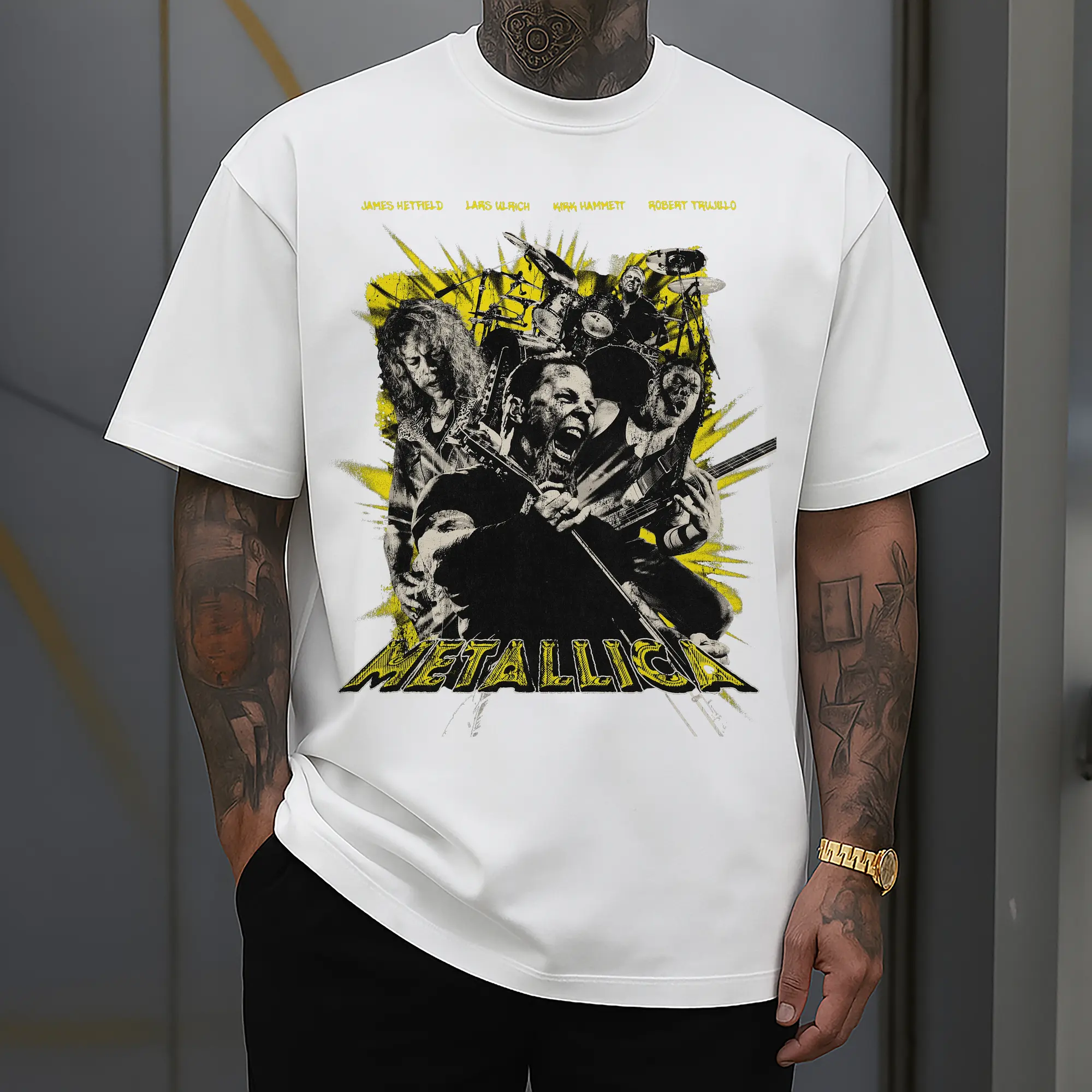 Metallica All Members Heavy Metal Rock Band DIY Shirt