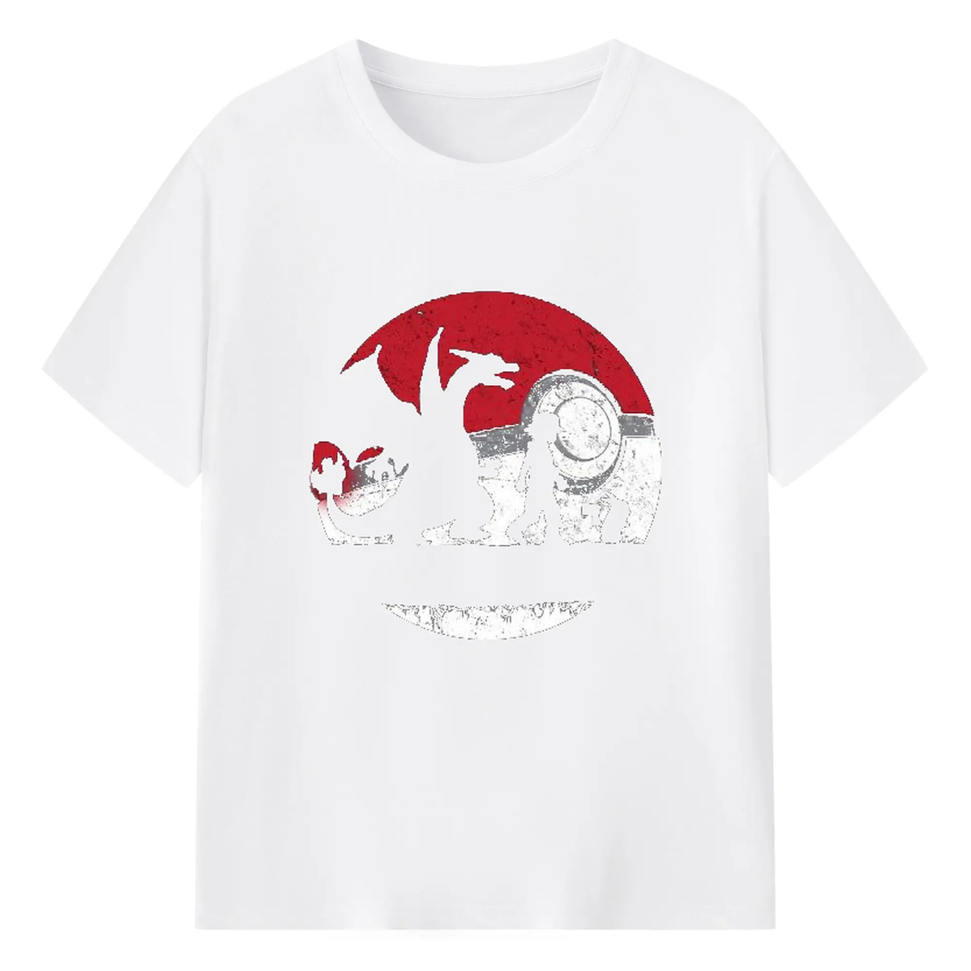 Pokémon Charizard & Trainer Retro DIY - 180g Cotton T-Shirt With Front Heat Transfer Print – Soft, Lightweight, Fitted Design – Comfortable Casual Wear For Sports & Everyday Use