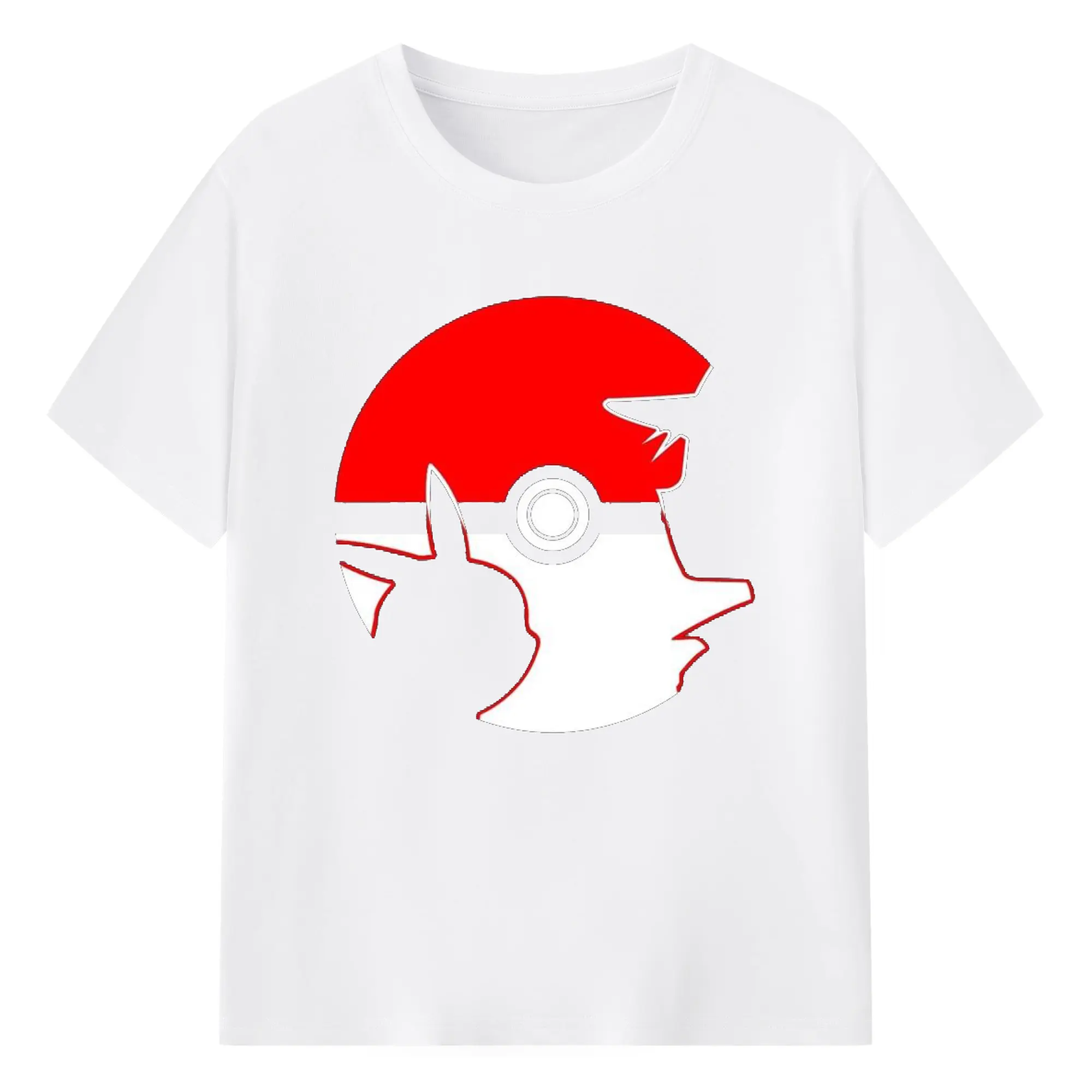 Pokémon Pikachu & Trainer Poké Ball DIY - 180g Cotton T-Shirt With Front Heat Transfer Print – Soft, Lightweight, Fitted Design – Comfortable Casual Wear For Sports & Everyday Use