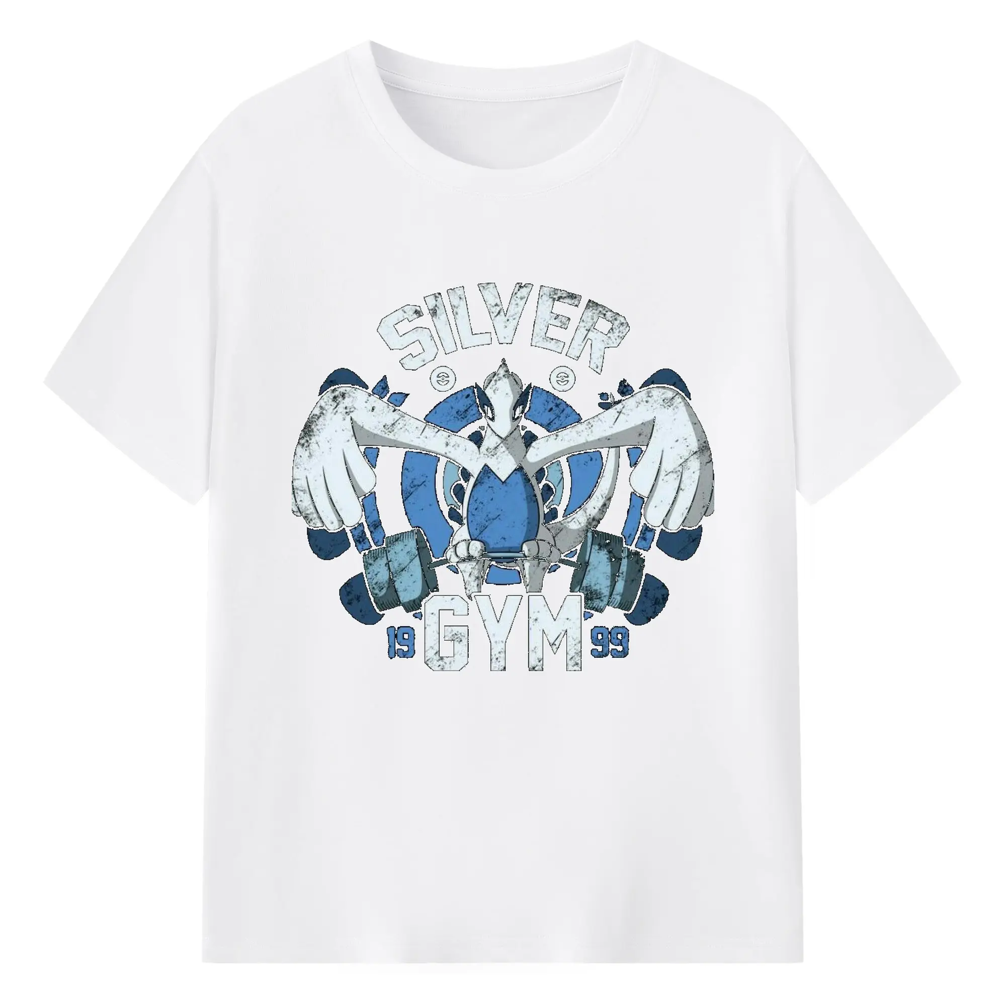 Pokémon Lugia Silver Gym Retro DIY - 180g Cotton T-Shirt With Front Heat Transfer Print – Soft, Lightweight, Fitted Design – Comfortable Casual Wear For Sports & Everyday Use