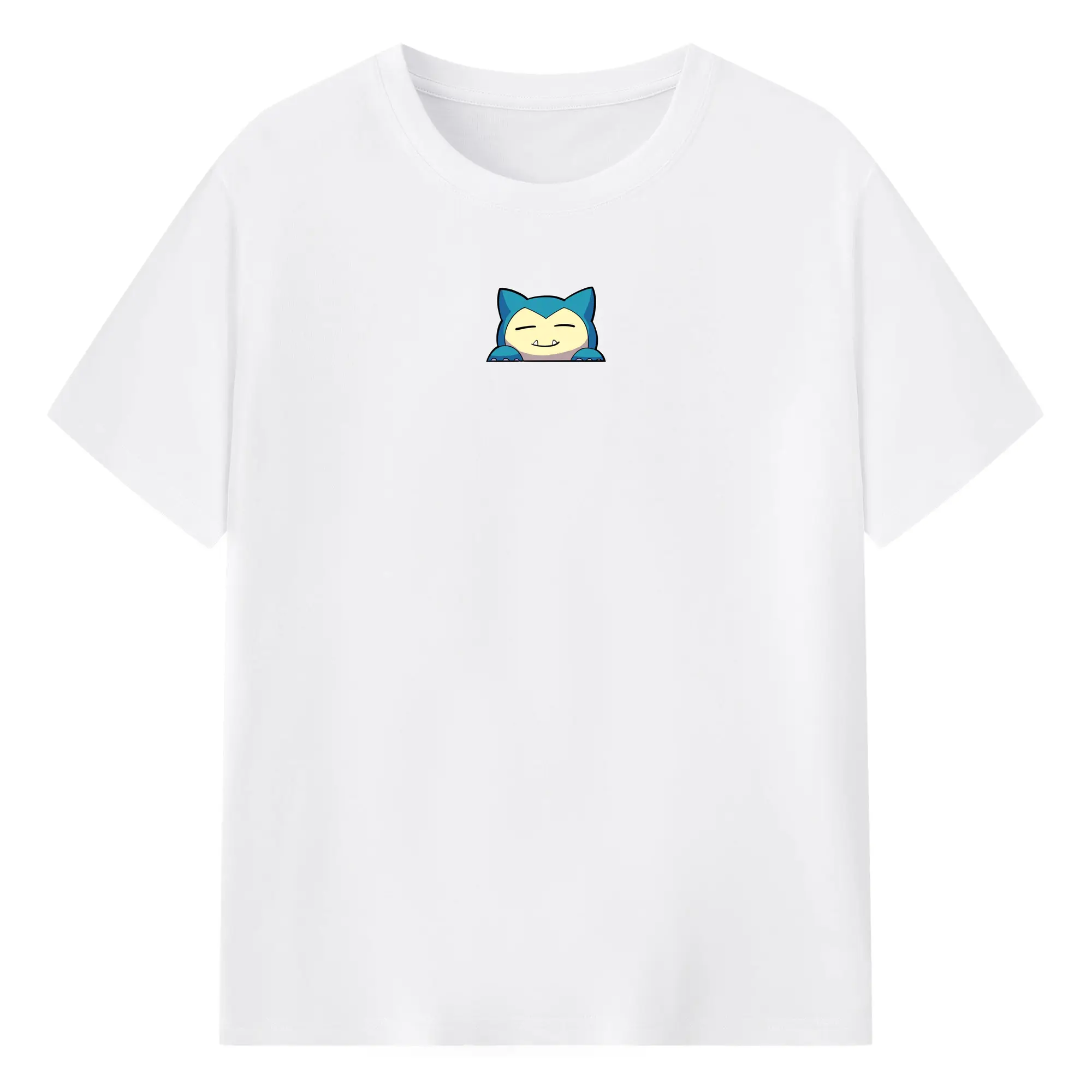 Pokémon Snorlax Cute DIY - 180g Cotton T-Shirt With Front Heat Transfer Print – Soft, Lightweight, Fitted Design – Comfortable Casual Wear For Sports & Everyday Use