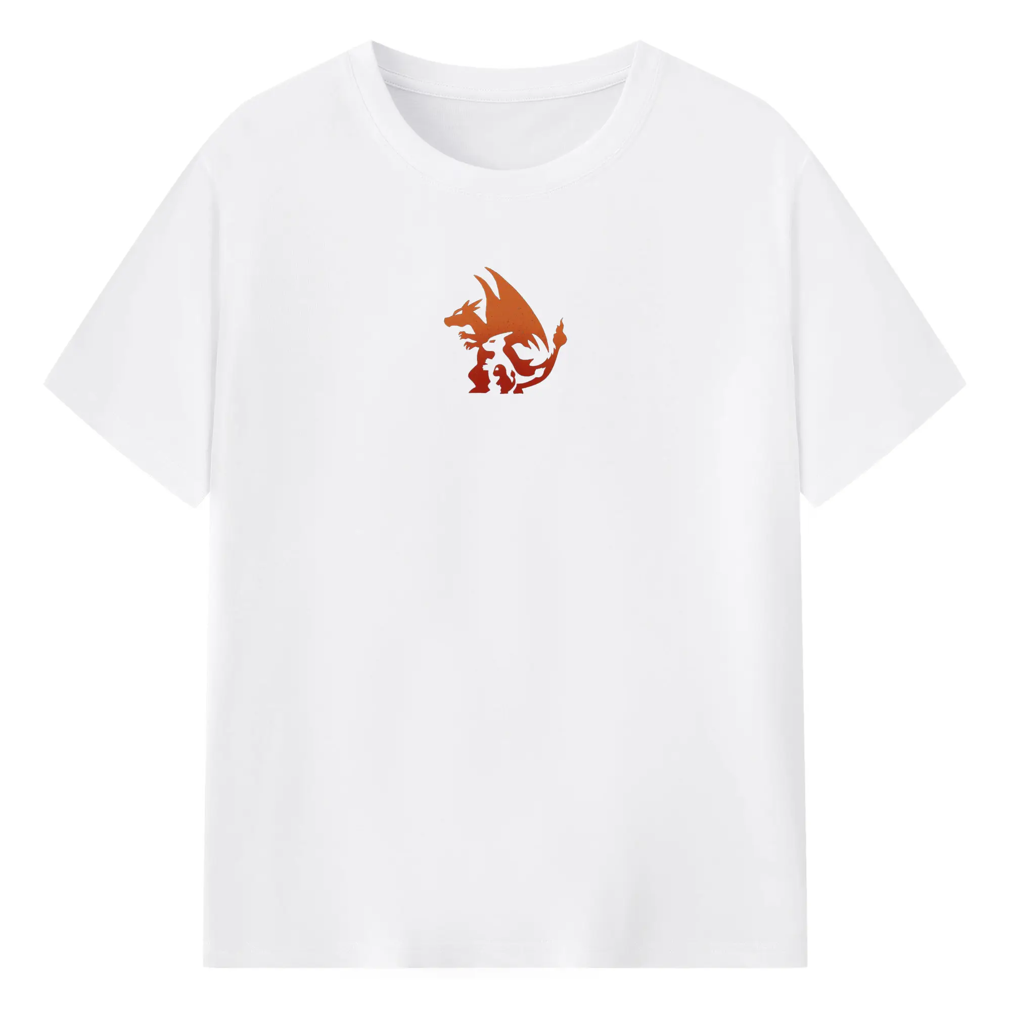 Pokémon Charmander Evolution Chain DIY - 180g Cotton T-Shirt With Front Heat Transfer Print – Soft, Lightweight, Fitted Design – Comfortable Casual Wear For Sports & Everyday Use