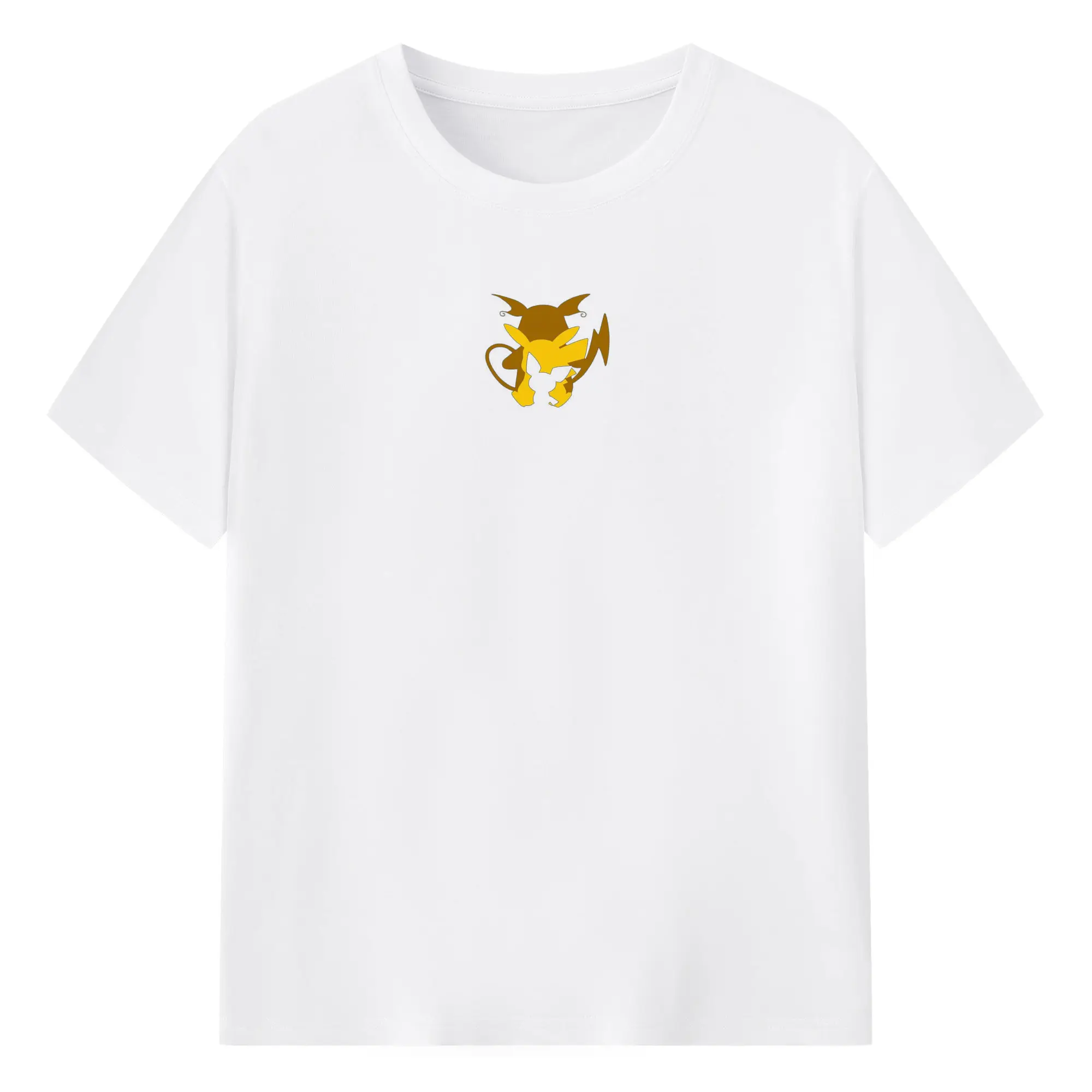 Pokémon Pikachu & Raichu Minimalist DIY - 180g Cotton T-Shirt With Front Heat Transfer Print – Soft, Lightweight, Fitted Design – Comfortable Casual Wear For Sports & Everyday Use