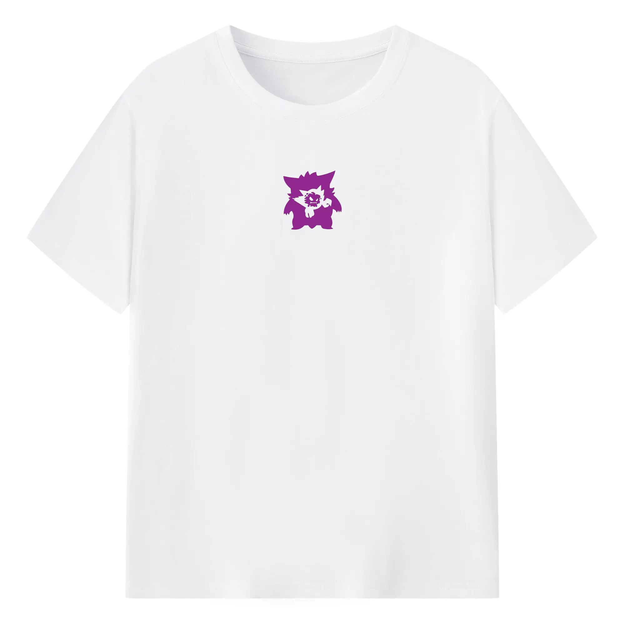 Pokémon Gengar & Haunter Minimalist DIY - 180g Cotton T-Shirt With Front Heat Transfer Print – Soft, Lightweight, Fitted Design – Comfortable Casual Wear For Sports & Everyday Use