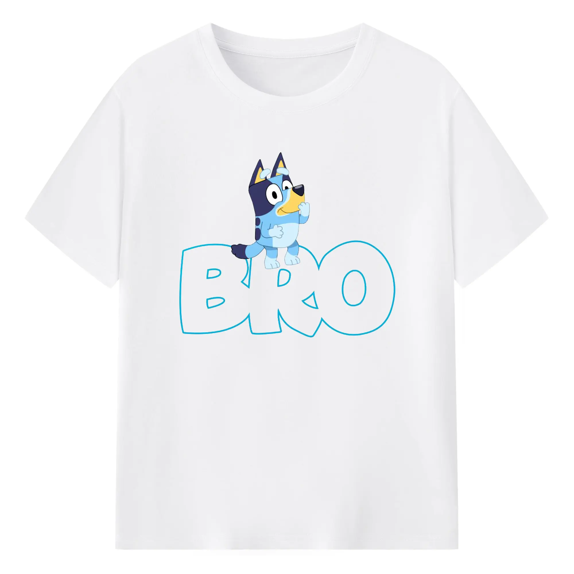 Bluey BRO Brotherly Love DIY - 180g Cotton T-Shirt With Front Heat Transfer Print – Soft, Lightweight, Fitted Design – Comfortable Casual Wear For Sports & Everyday Use