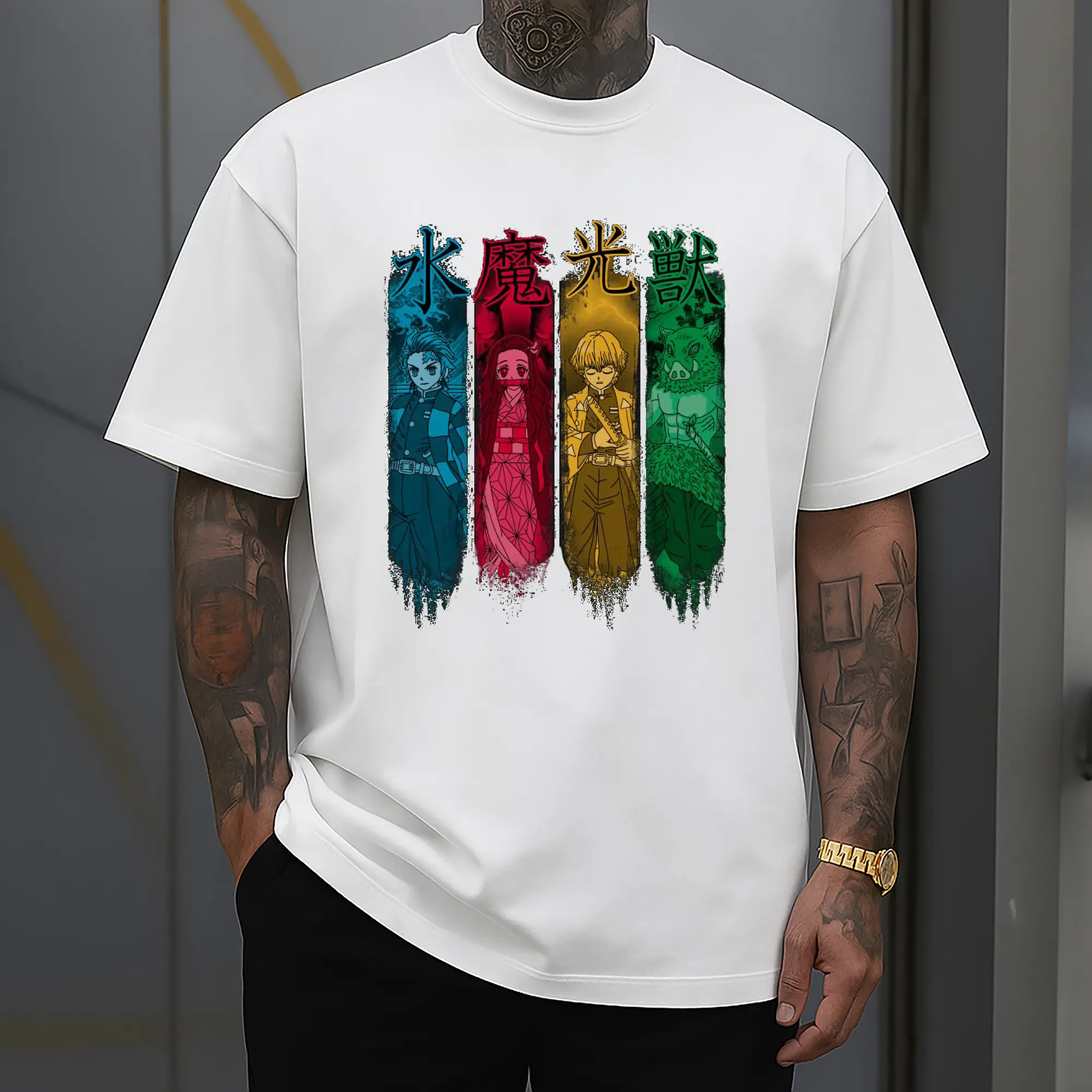 Demon Slayer Characters with Kanji DIY Shirt