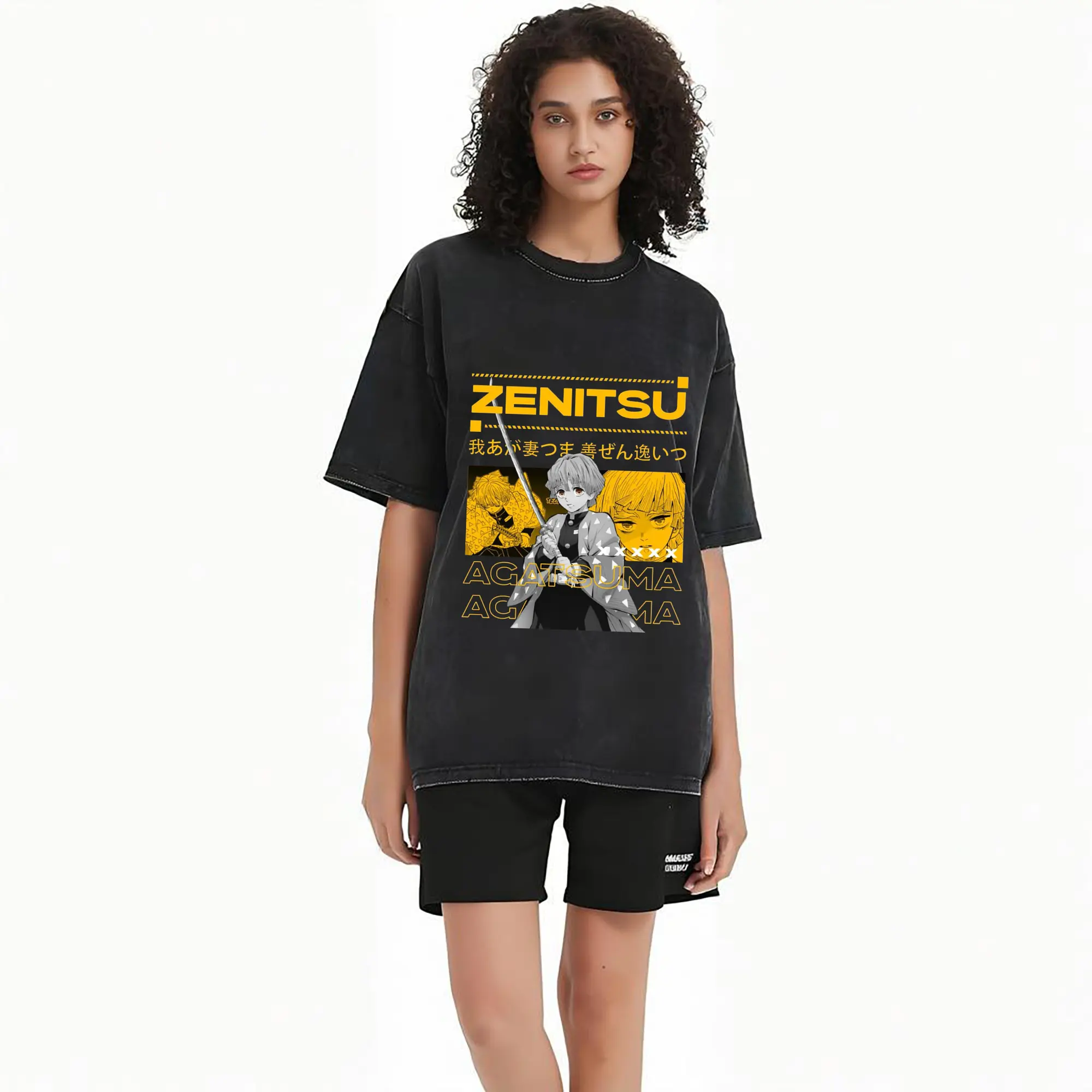 Demon Slayer Zenitsu Agatsuma Trendy Collage DIY Shirt