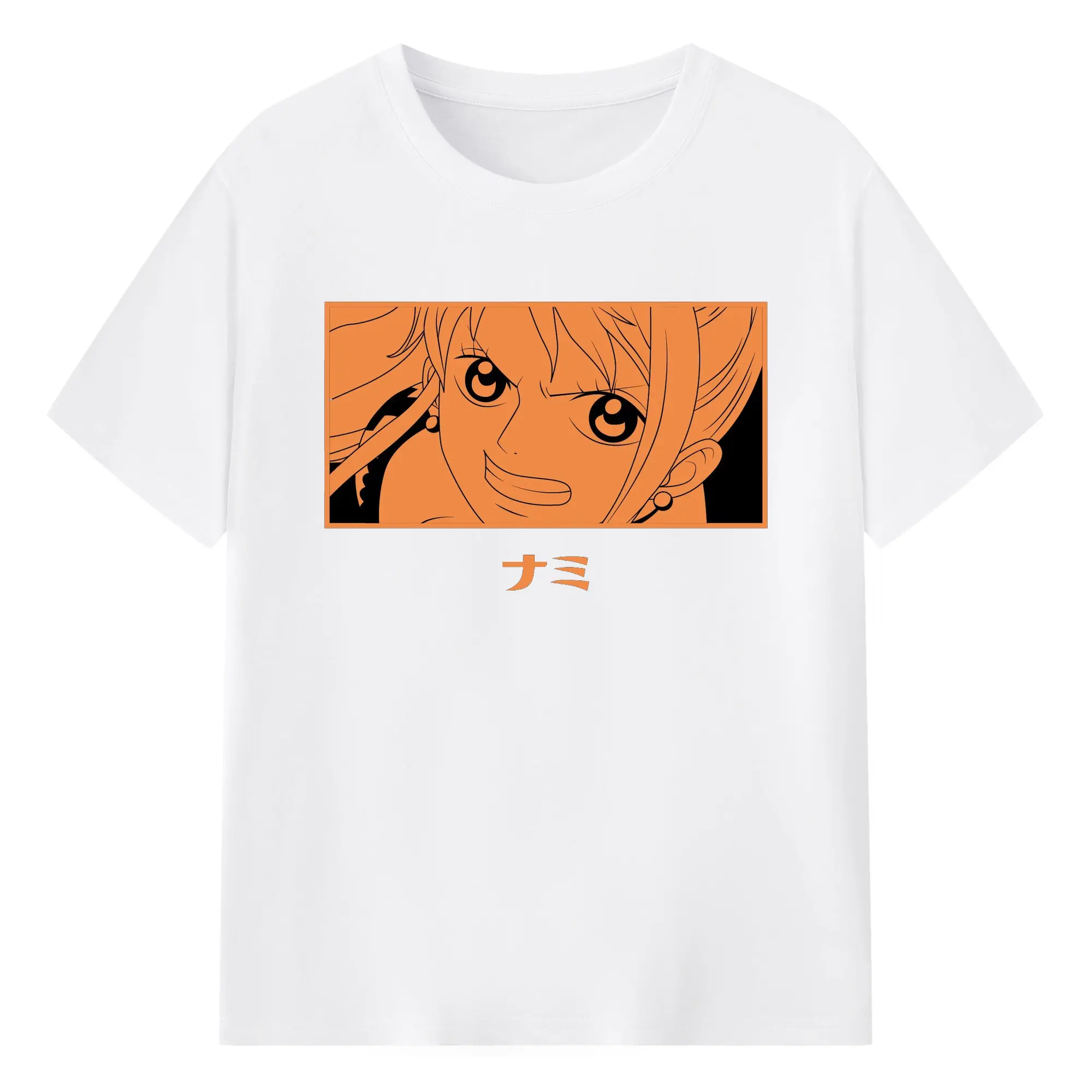 One Piece Nami Orange Anime DIY Shirt - 180g Cotton T-Shirt With Front Heat Transfer Print – Soft, Lightweight, Fitted Design – Comfortable Casual Wear For Sports & Everyday Use