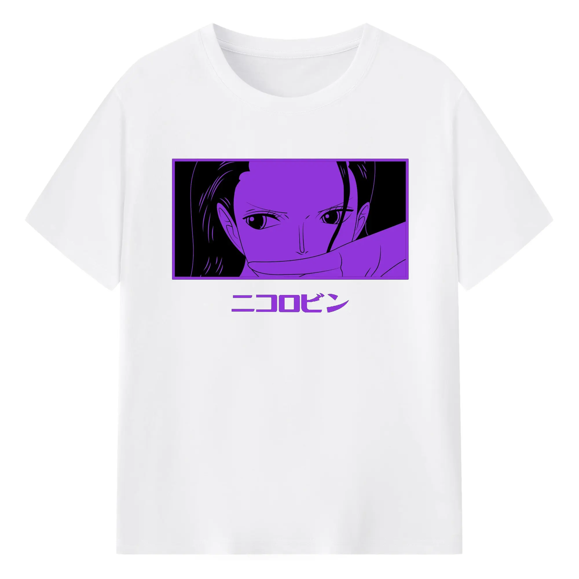 One Piece Nico Robin Purple Anime DIY Shirt - 180g Cotton T-Shirt With Front Heat Transfer Print – Soft, Lightweight, Fitted Design – Comfortable Casual Wear For Sports & Everyday Use