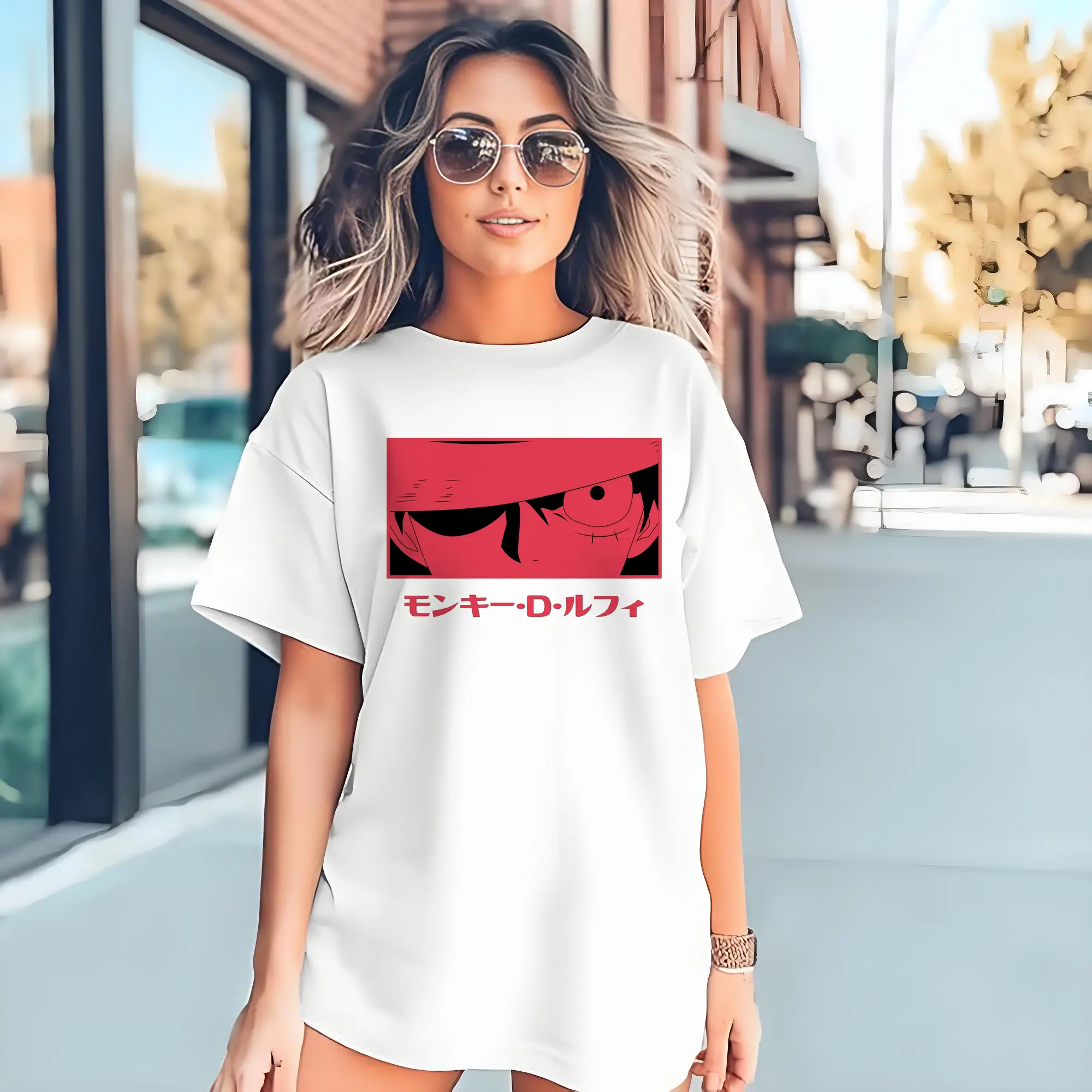 One Piece Monkey D. Luffy Red Anime DIY Shirt