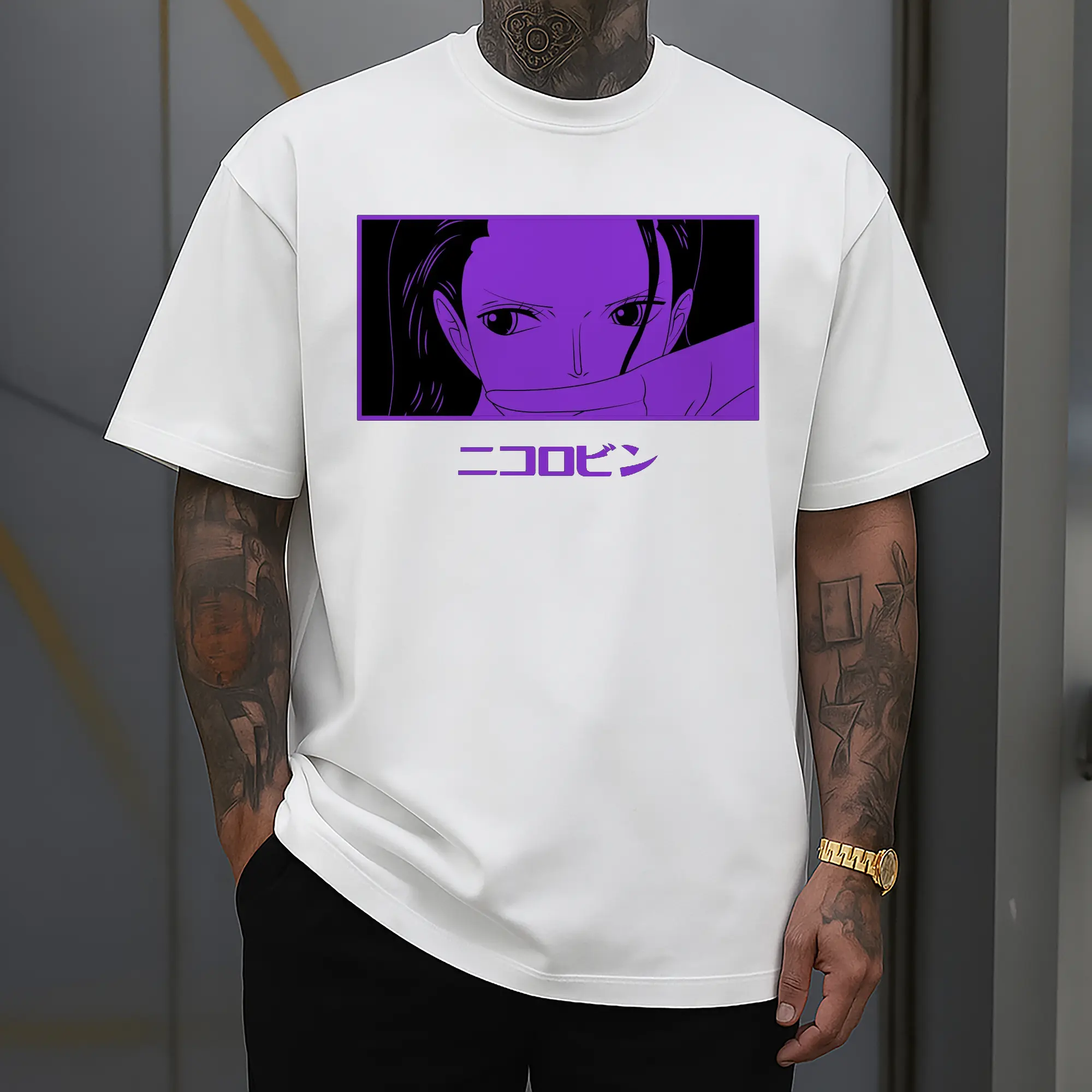 One Piece Nico Robin Purple Anime DIY Shirt