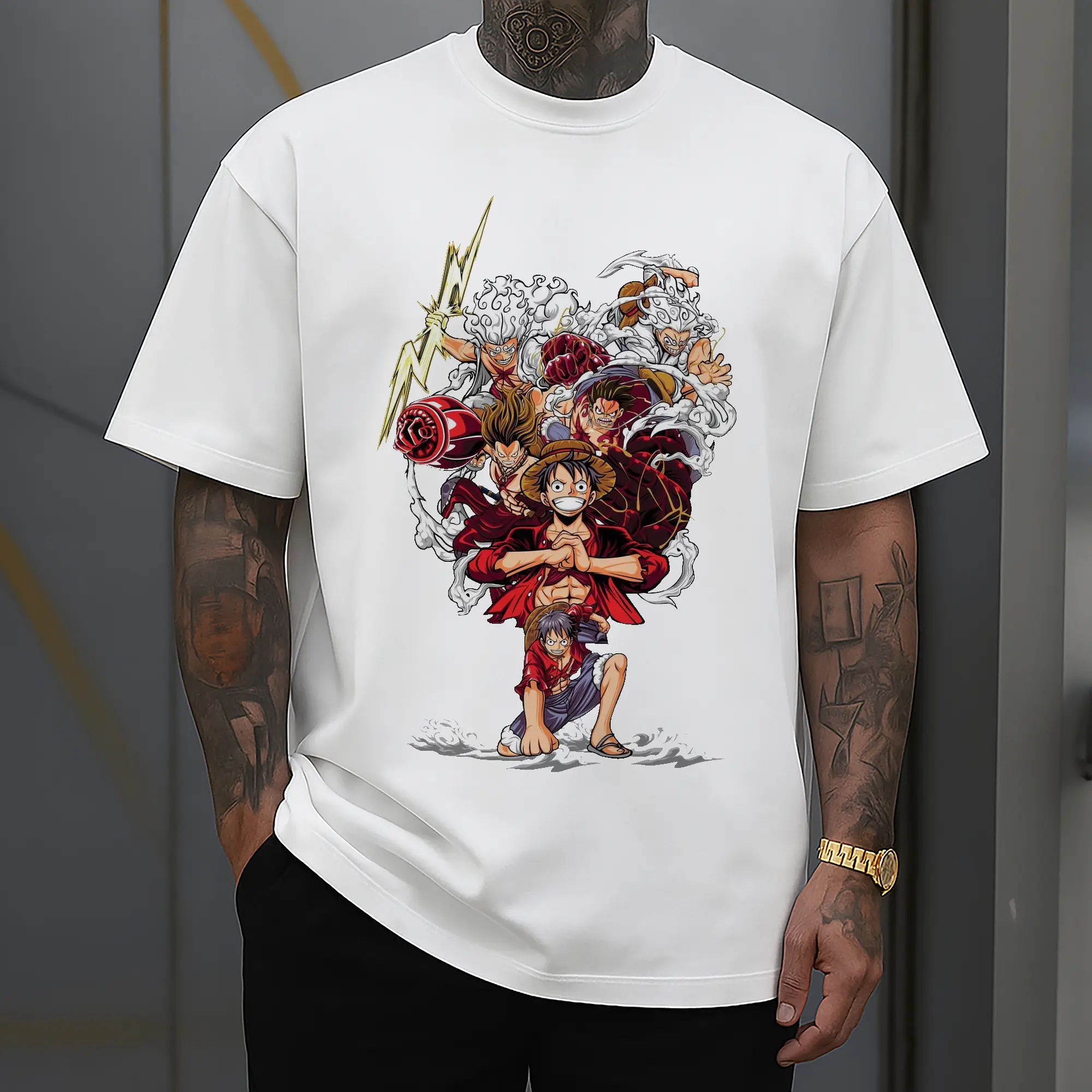One Piece Luffy Multiple Forms Anime DIY Shirt
