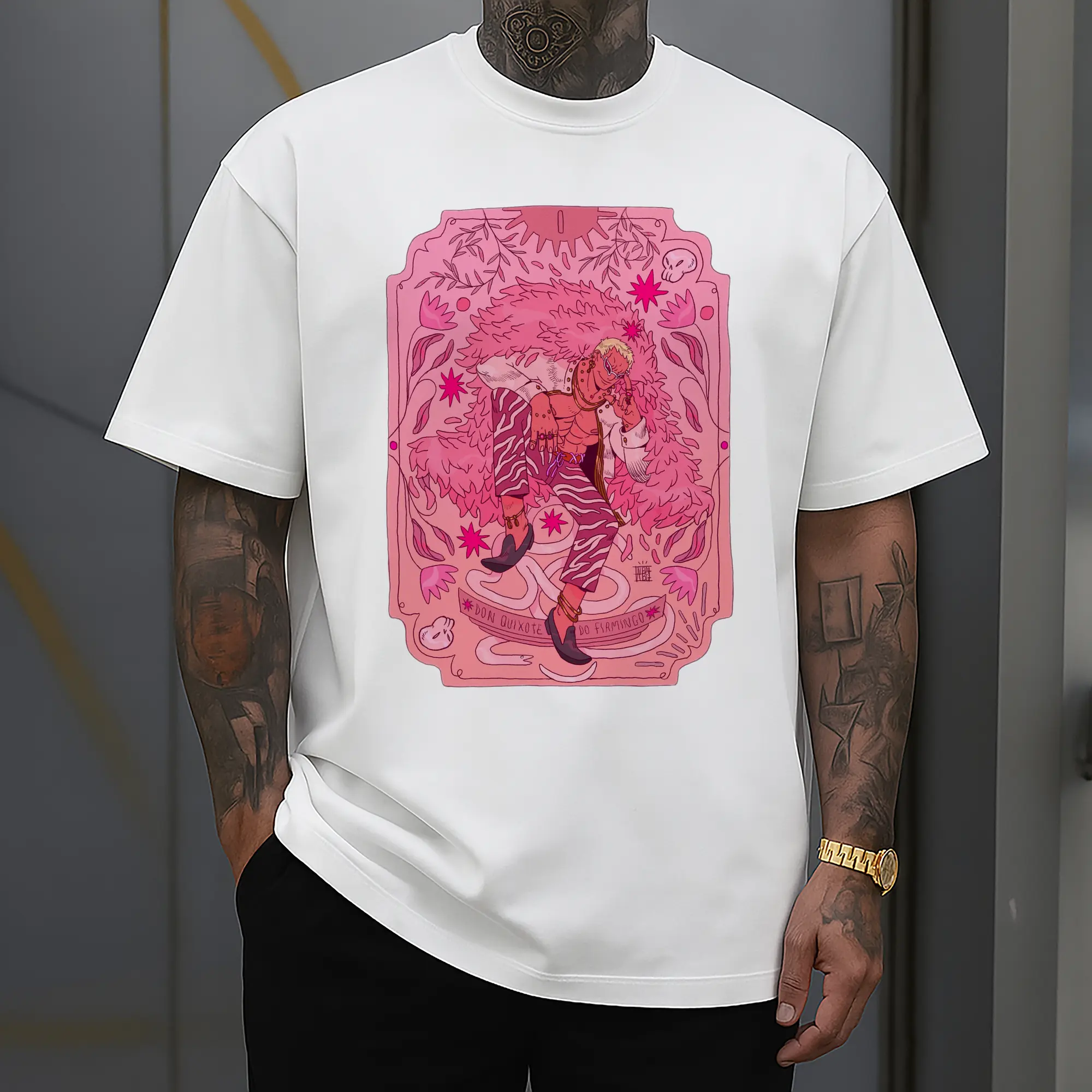 One Piece Donquixote Doflamingo Pink Art DIY Shirt