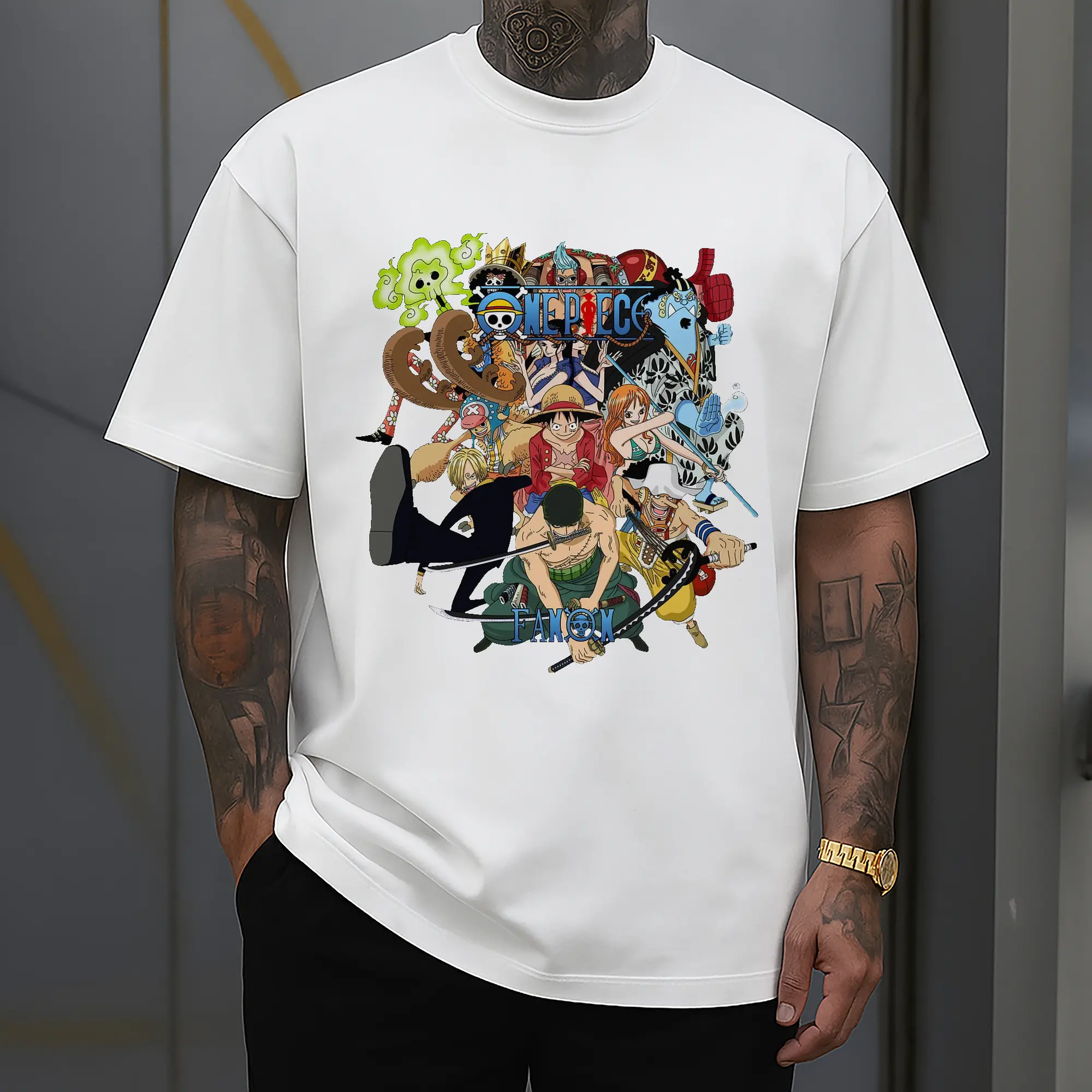 One Piece Straw Hat Crew Full Group Anime DIY Shirt