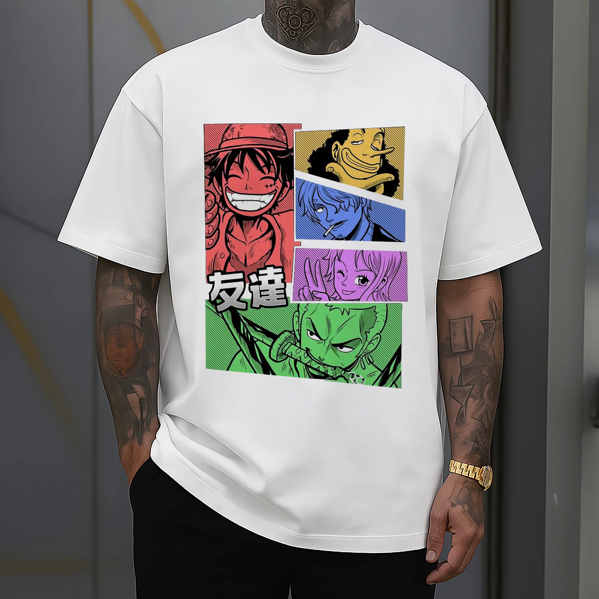 One Piece Straw Hat Crew Friendship Anime DIY Shirt