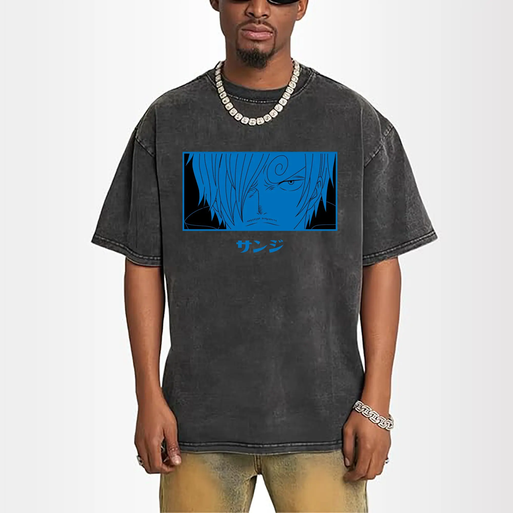 One Piece Sanji Blue Anime DIY Shirt