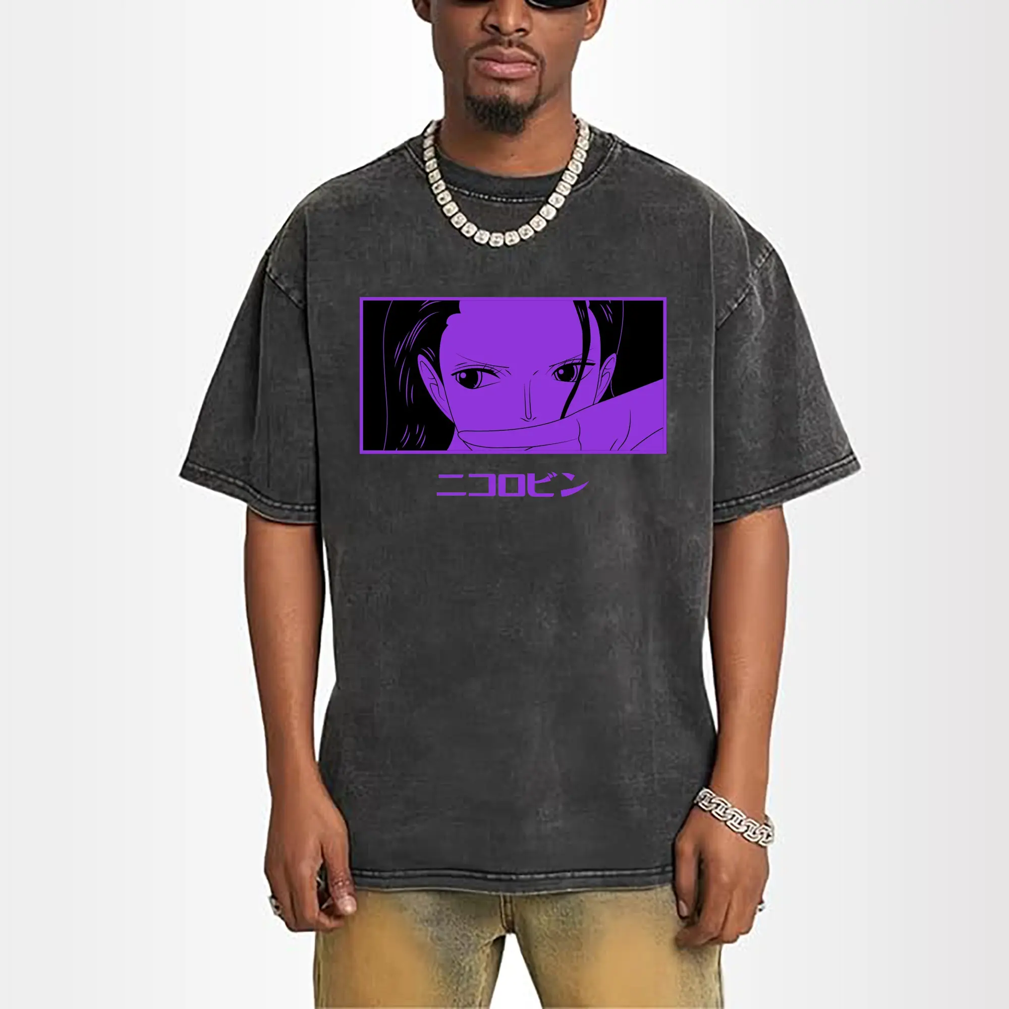 One Piece Nico Robin Purple Anime DIY Shirt