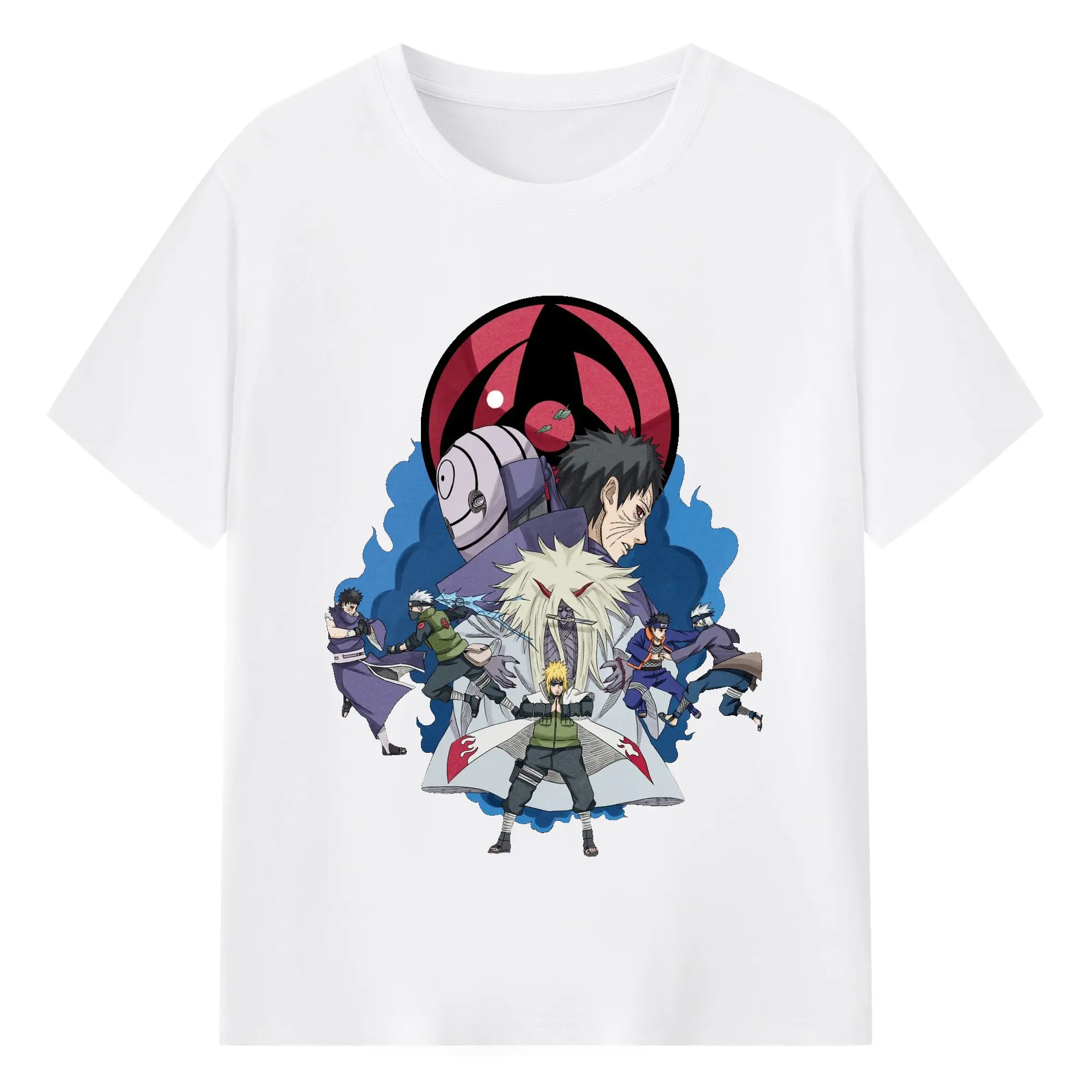 Naruto Battle Style with Sharingan & Rasengan DIY - 180g Cotton T-Shirt With Front Heat Transfer Print – Soft, Lightweight, Fitted Design – Comfortable Casual Wear For Sports & Everyday Use