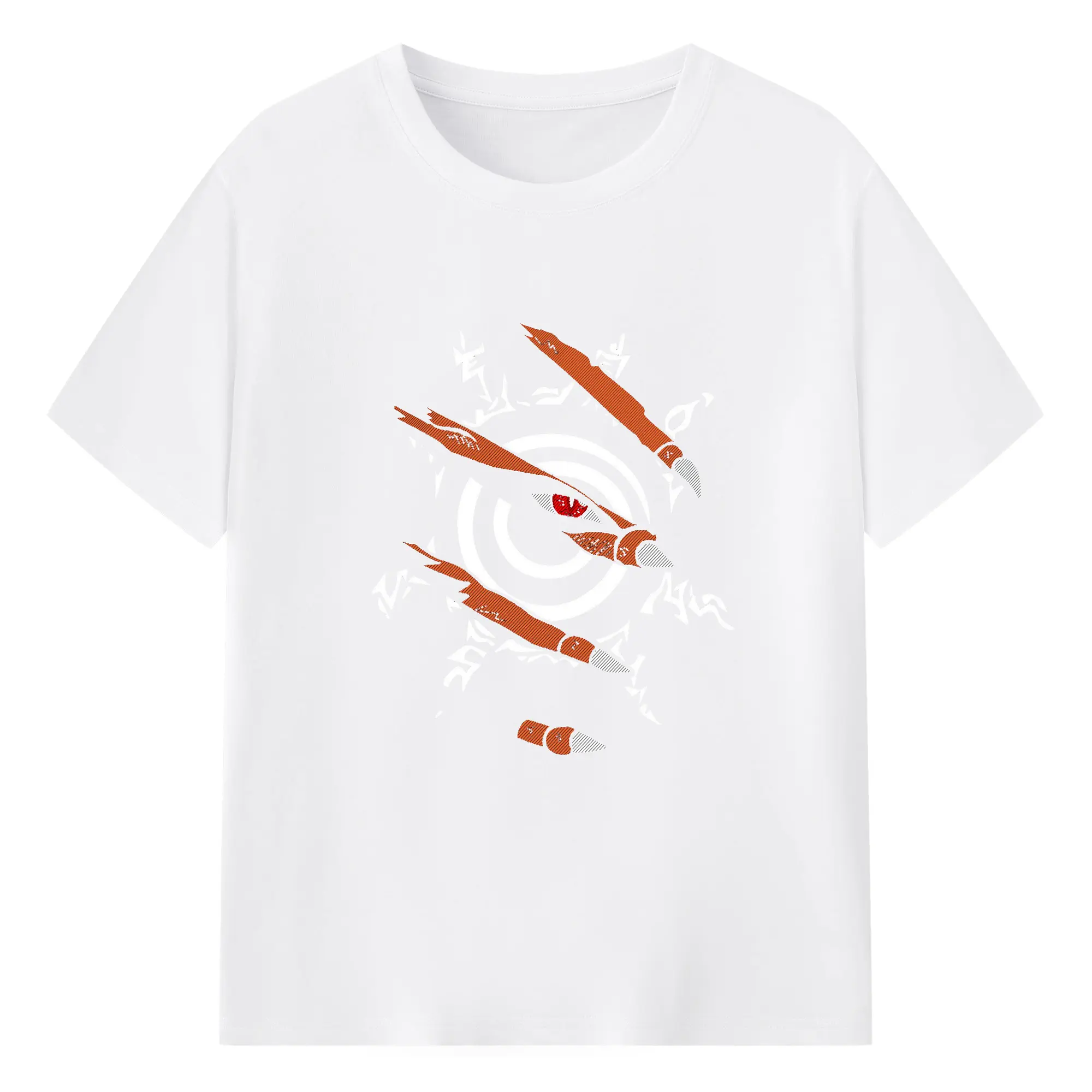 Naruto Sharingan Kamui Red Anime DIY Shirt - 180g Cotton T-Shirt With Front Heat Transfer Print – Soft, Lightweight, Fitted Design – Comfortable Casual Wear For Sports & Everyday Use