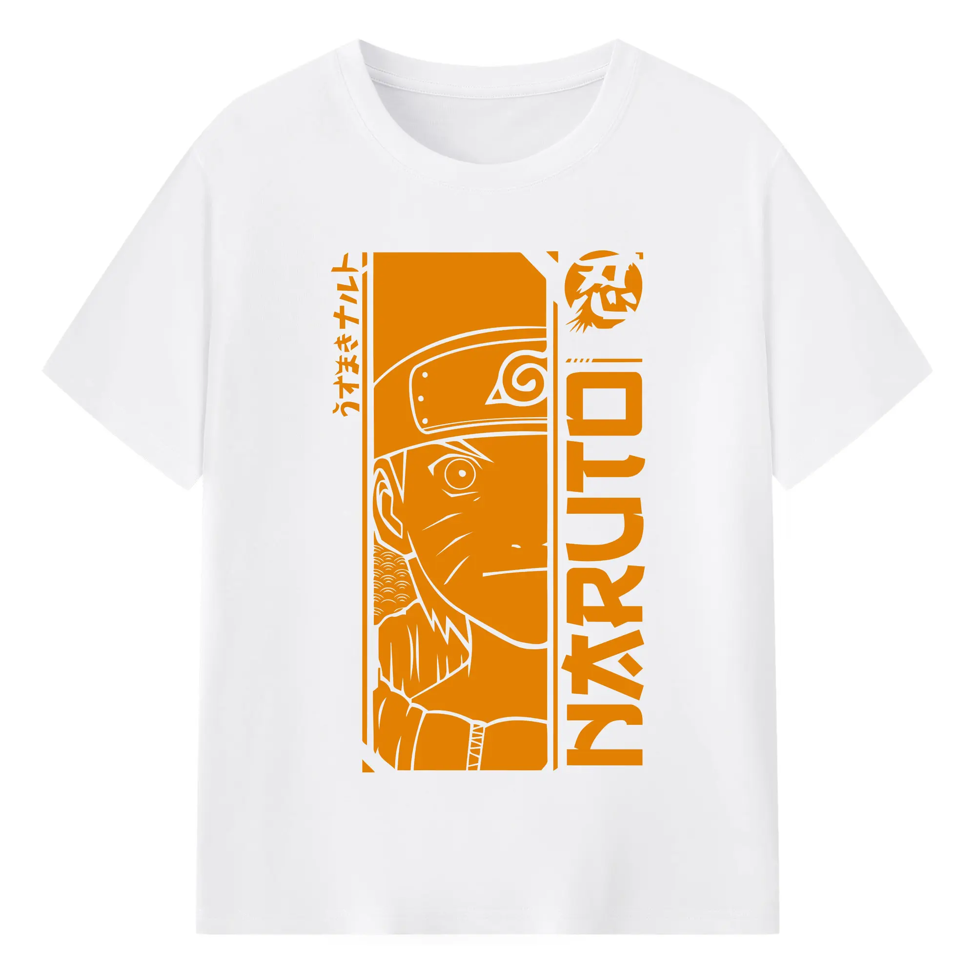 Naruto Uzumaki Orange Retro Anime DIY - 180g Cotton T-Shirt With Front Heat Transfer Print – Soft, Lightweight, Fitted Design – Comfortable Casual Wear For Sports & Everyday Use