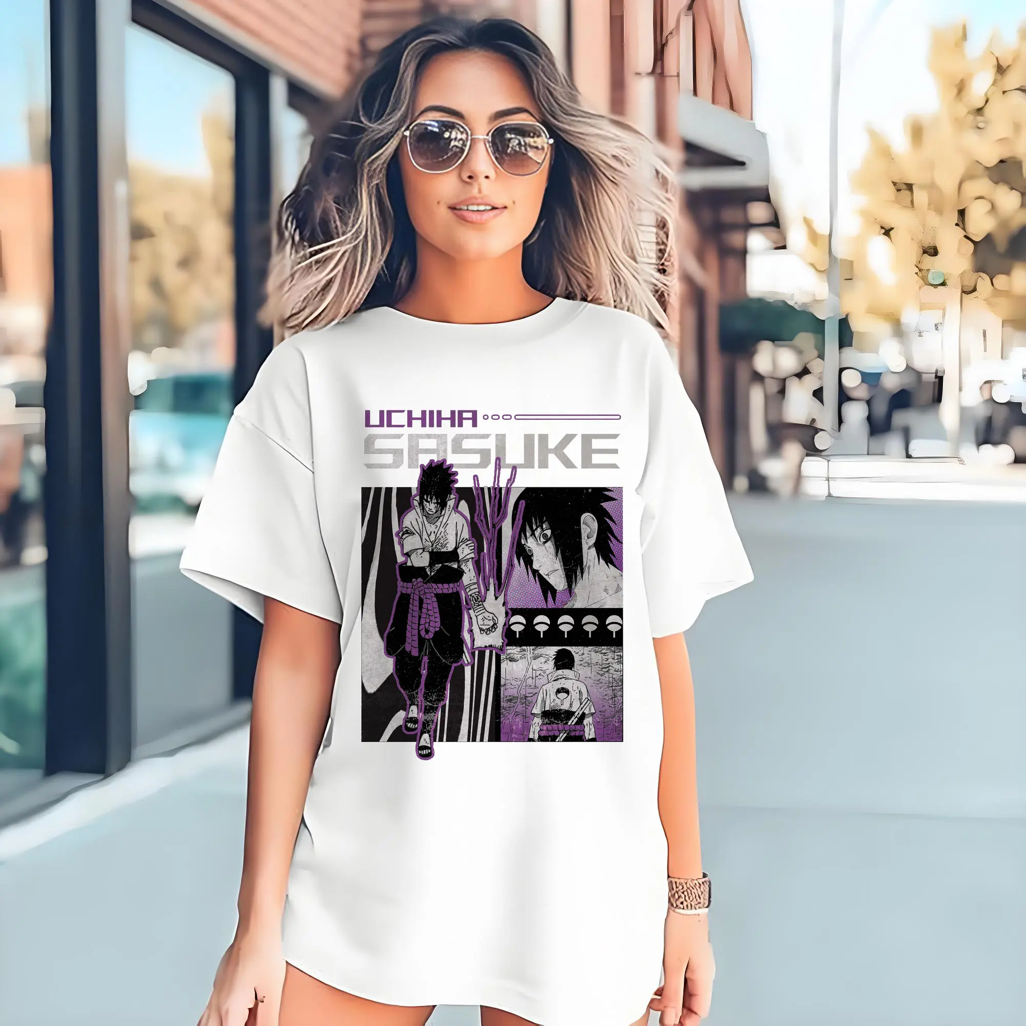 Naruto Uchiha Sasuke Retro Anime DIY Shirt