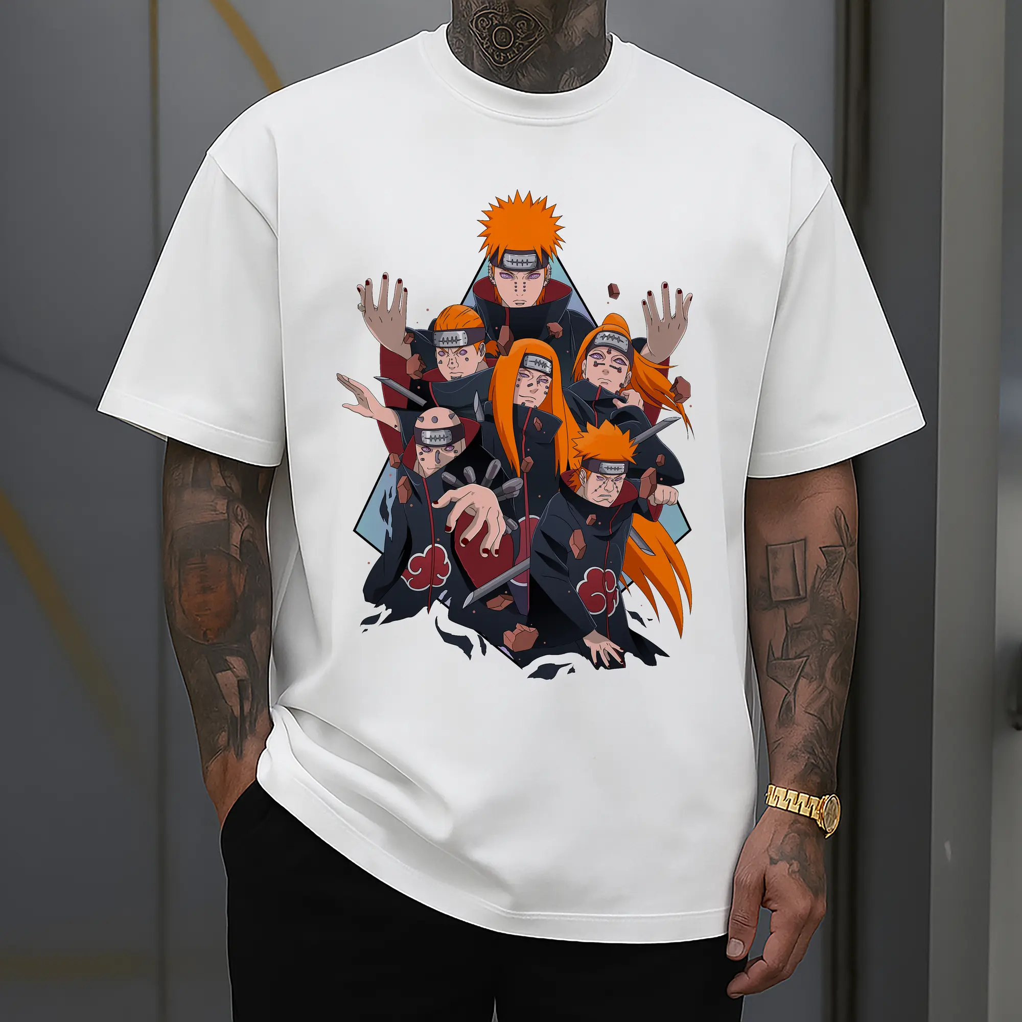 Naruto Pain Six Paths Akatsuki Anime DIY Shirt