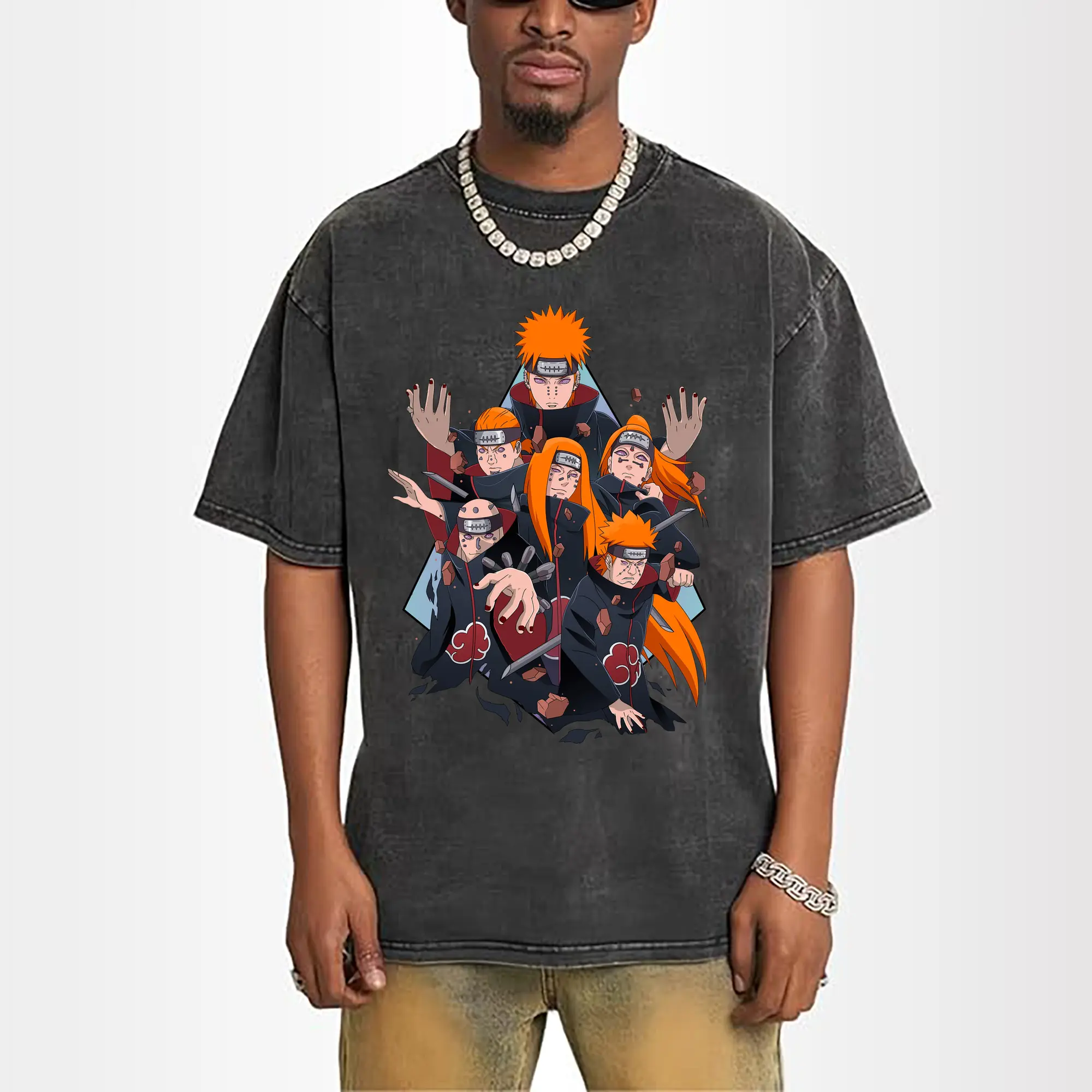 Naruto Pain Six Paths Akatsuki Anime DIY Shirt