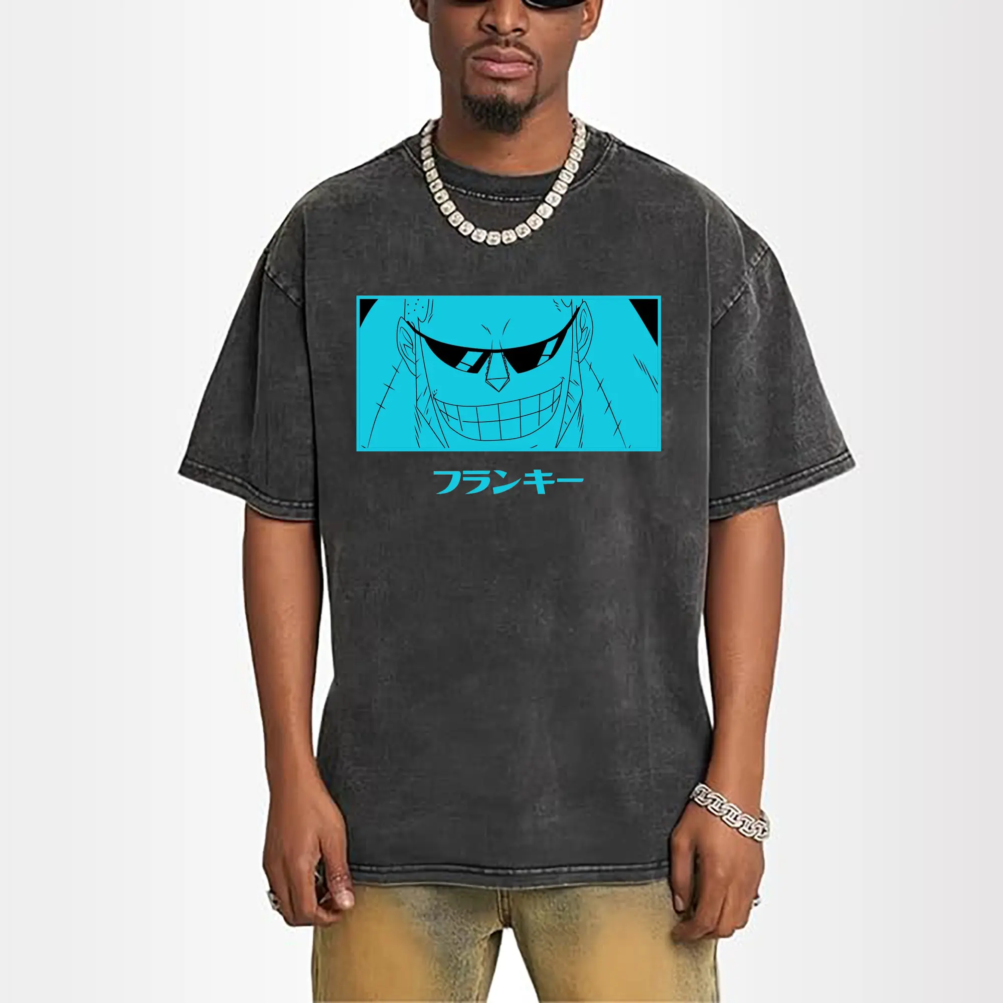 One Piece Franky Blue Anime DIY Shirt