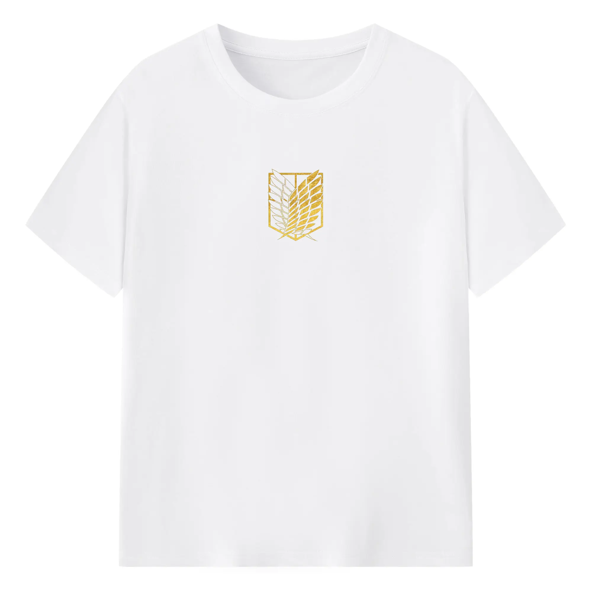 Attack on Titan Golden Wings of Freedom DIY Shirt - 180g Cotton T-Shirt With Front Heat Transfer Print – Soft, Lightweight, Fitted Design – Comfortable Casual Wear For Sports & Everyday Use