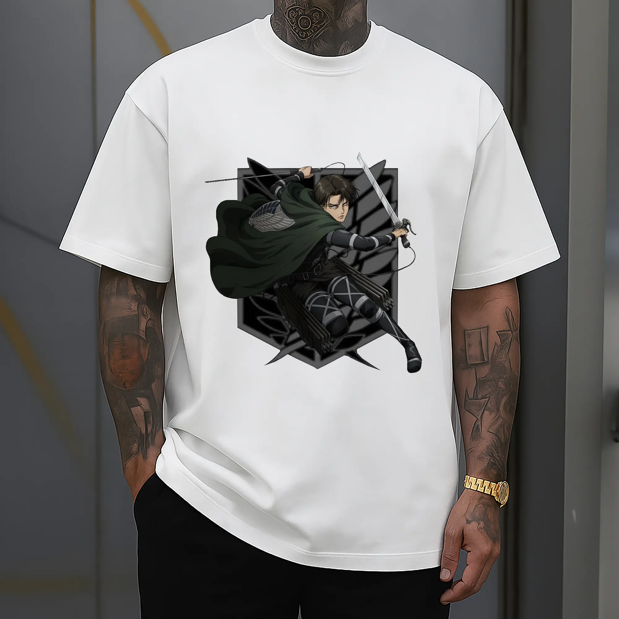 Attack on Titan Levi Ackerman Battle Style DIY Shirt