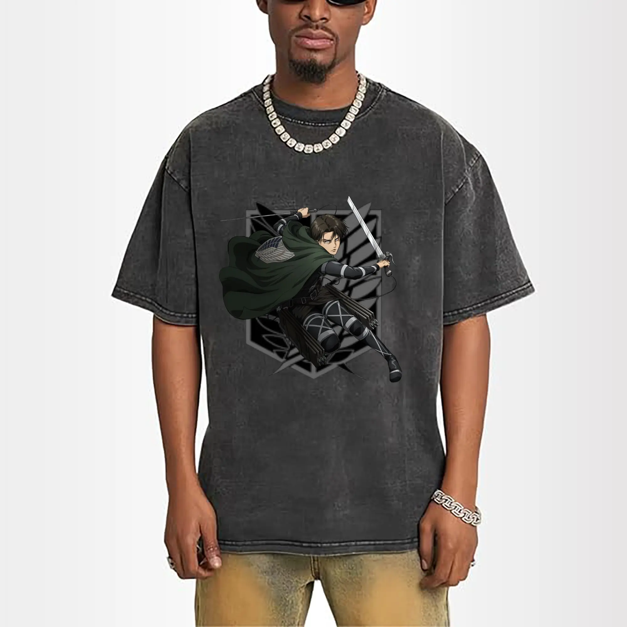 Attack on Titan Levi Ackerman Battle Style DIY Shirt