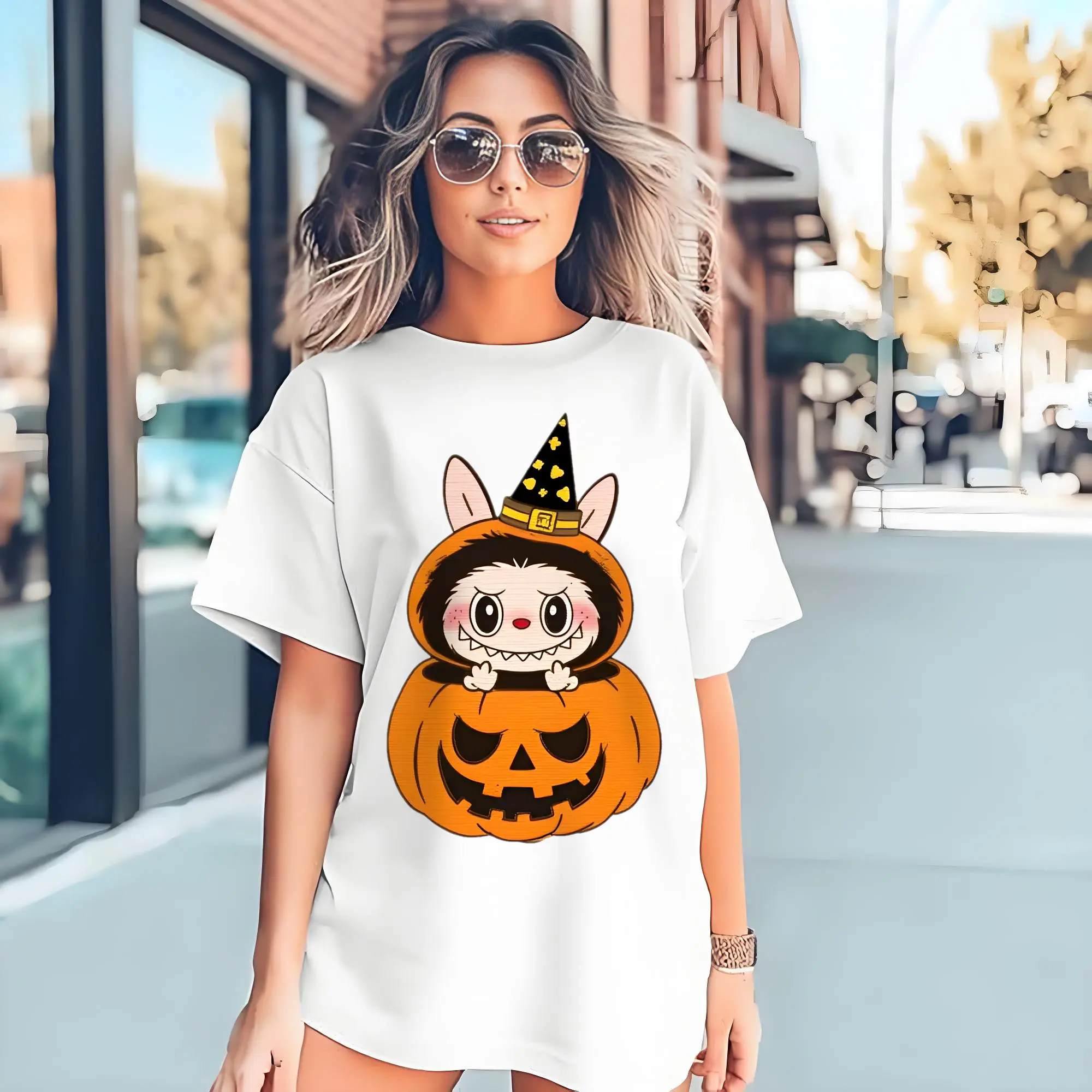 Labubu Halloween Cute Pumpkin Witch Cartoon DIY
